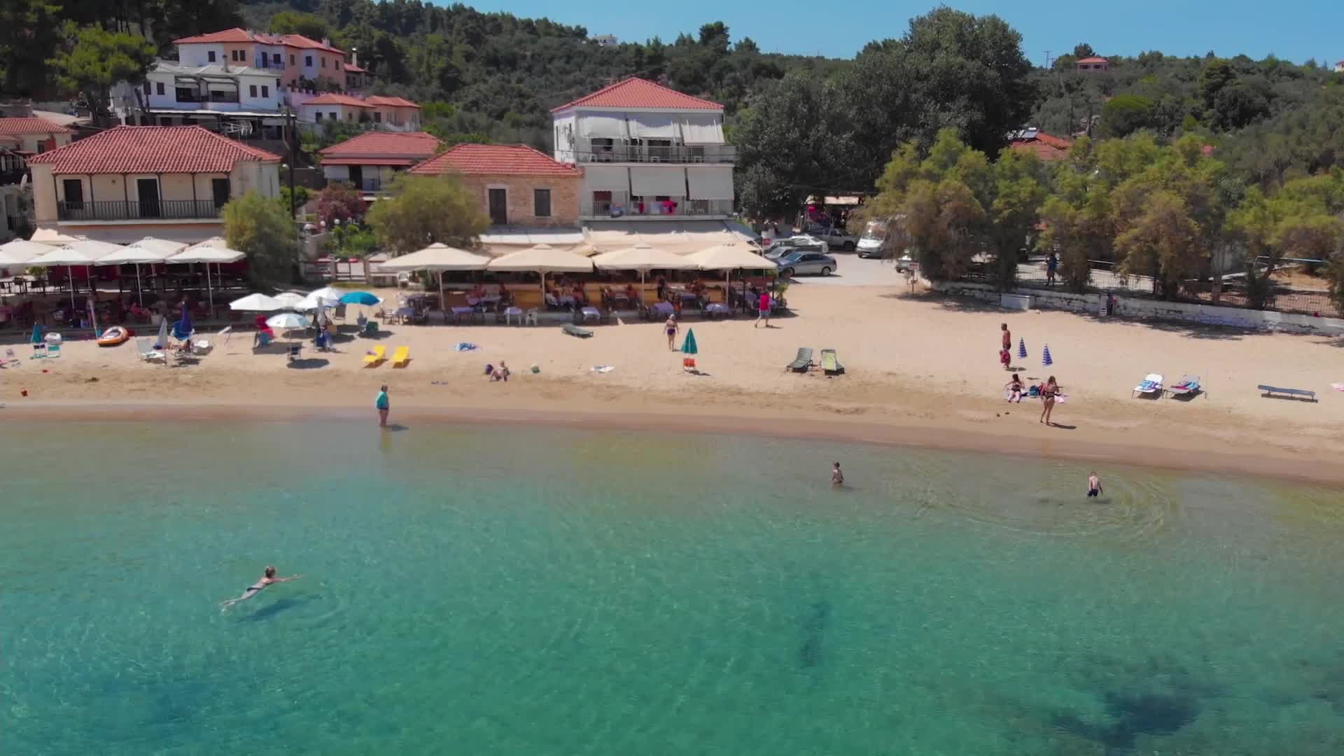  Secluded Katigiorgis fishing village and beach by a drone