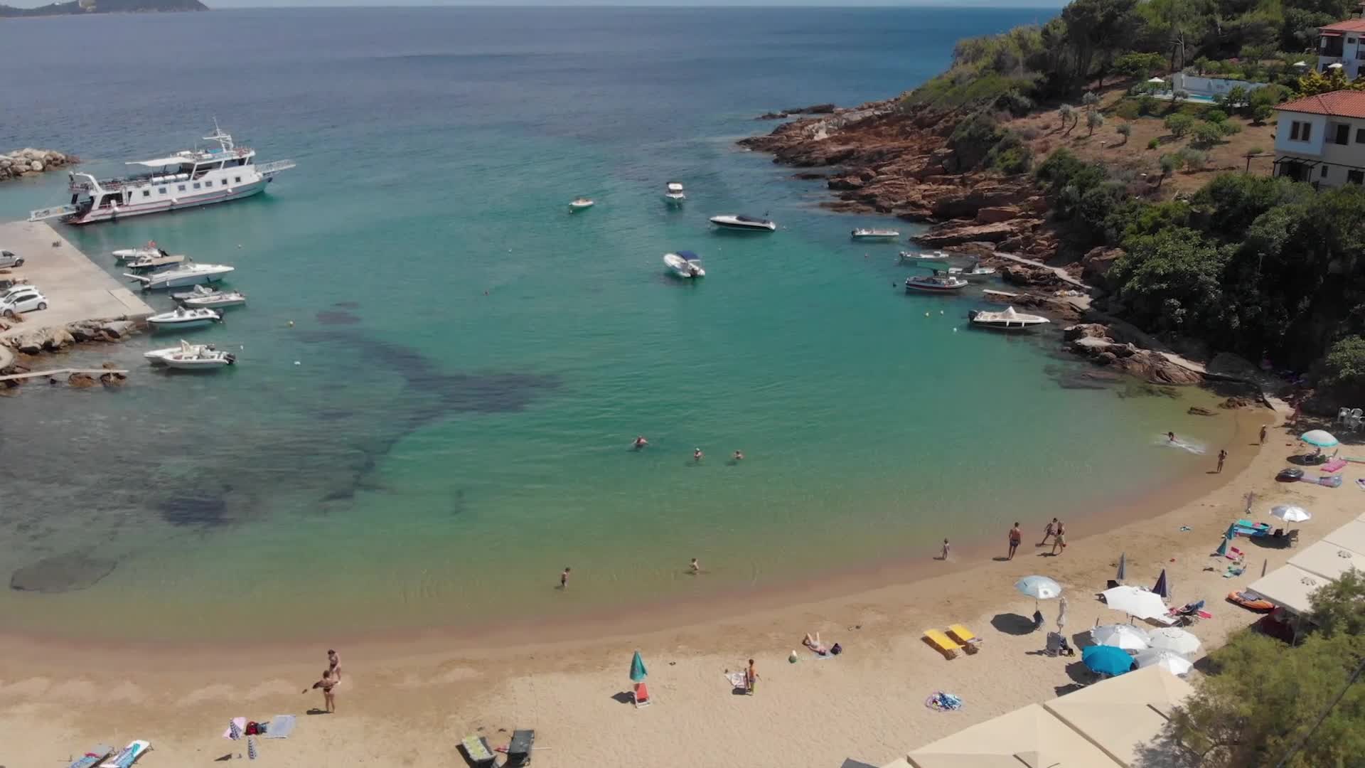  Secluded Katigiorgis fishing village and beach by a drone