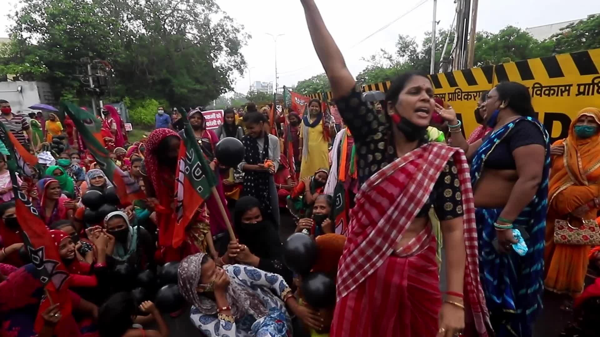 BJP Mahila Morcha Protest In Jaipur