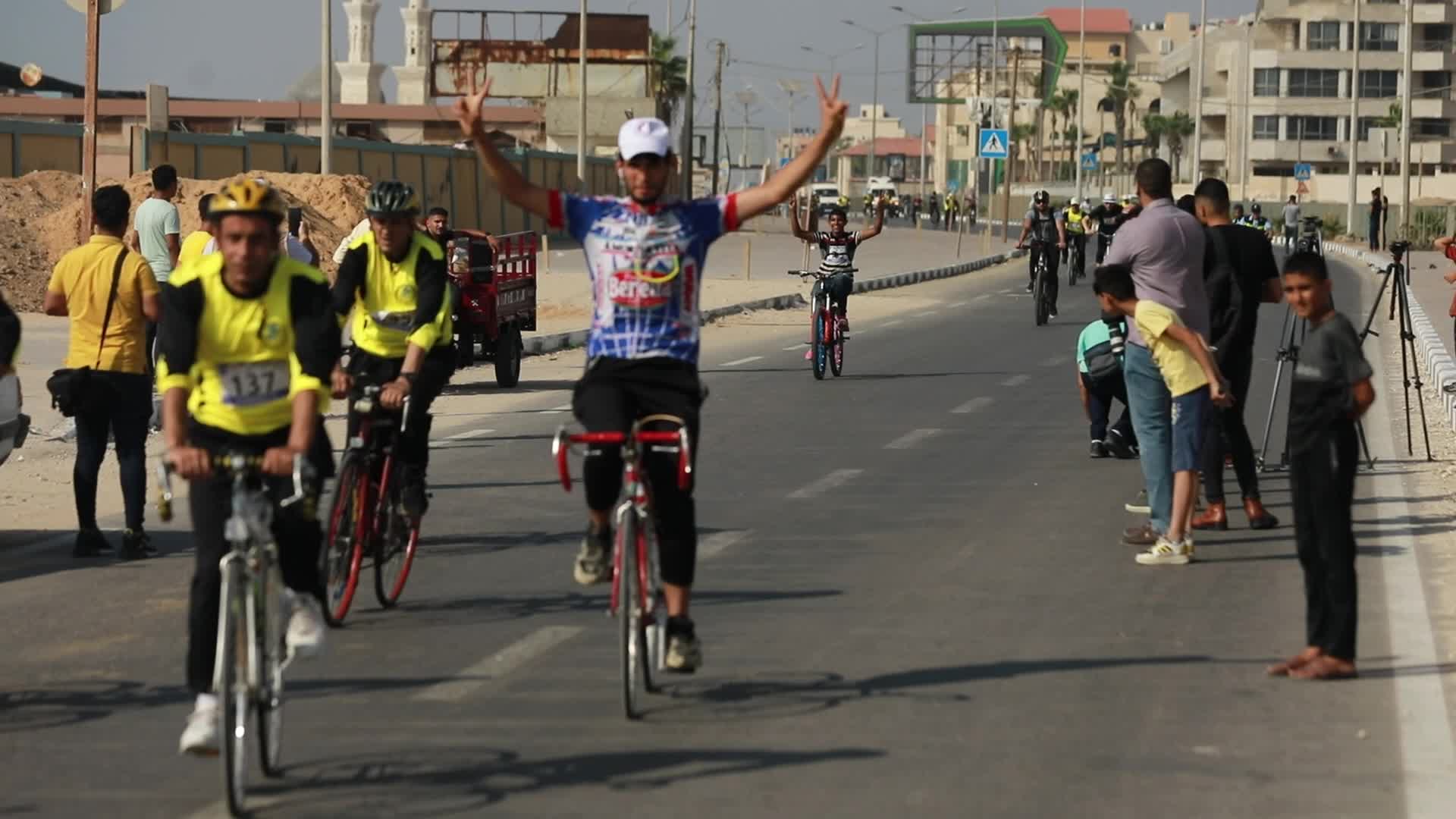 Bicycle race in Gaza