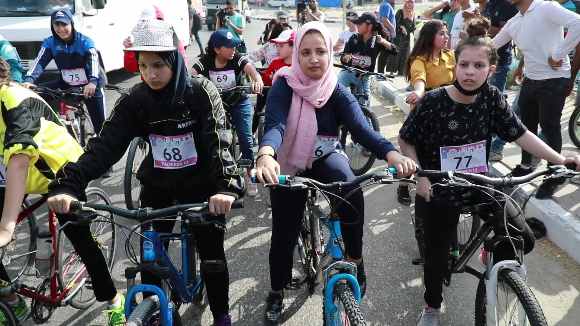 Bicycle race in Gaza