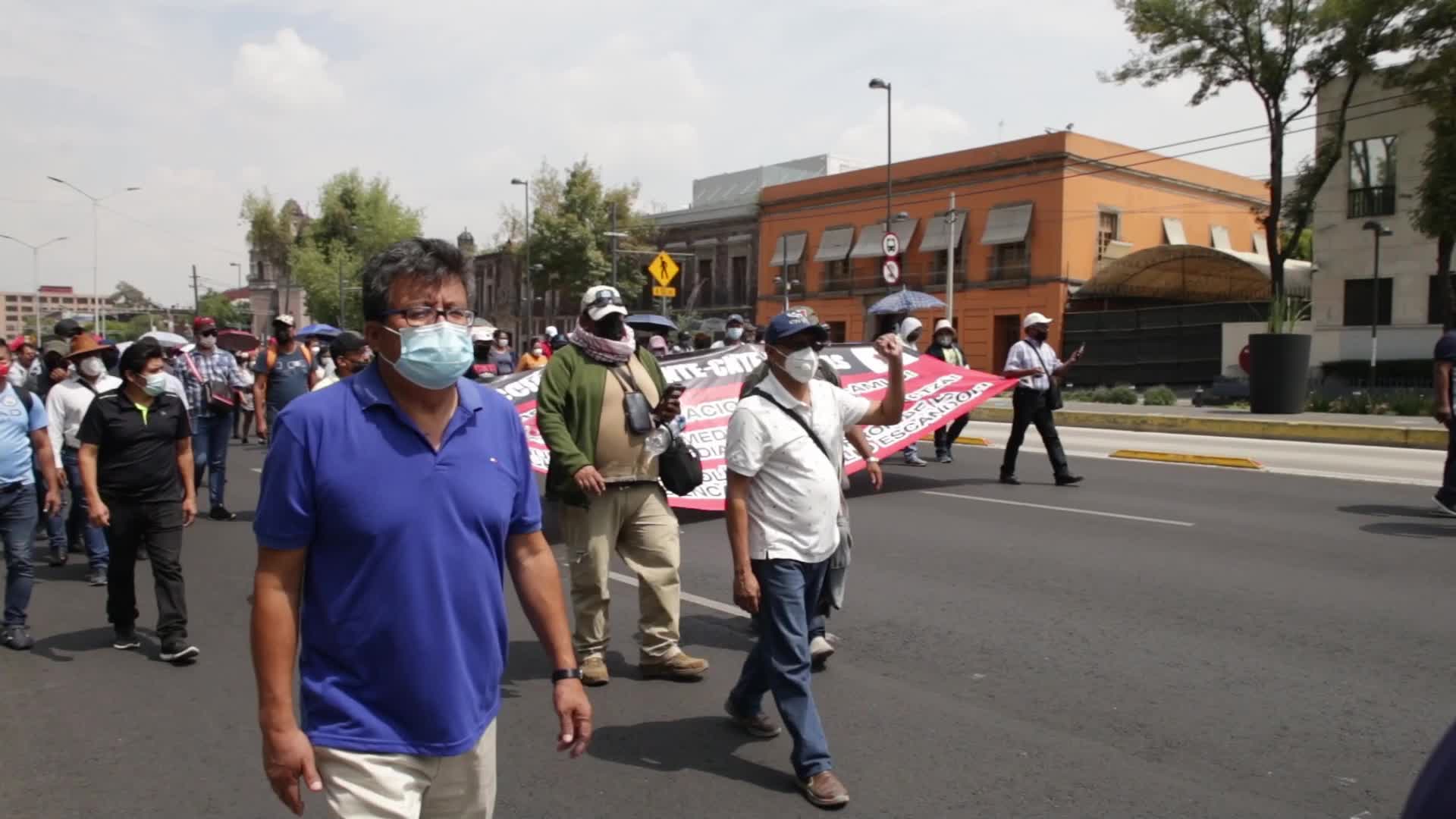 National march of teachers for job improvements in Mexico CIty