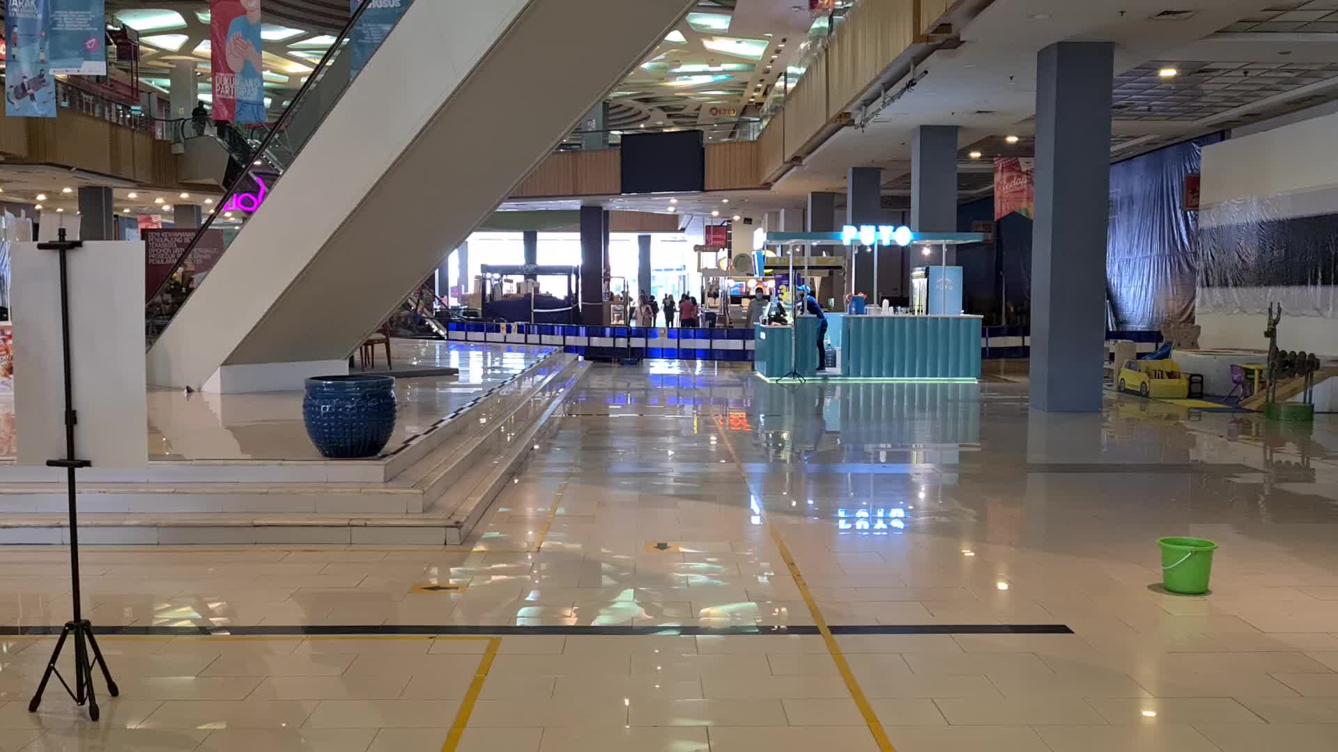 PPKM Level 4 atmosphere in a mall in Indonesia