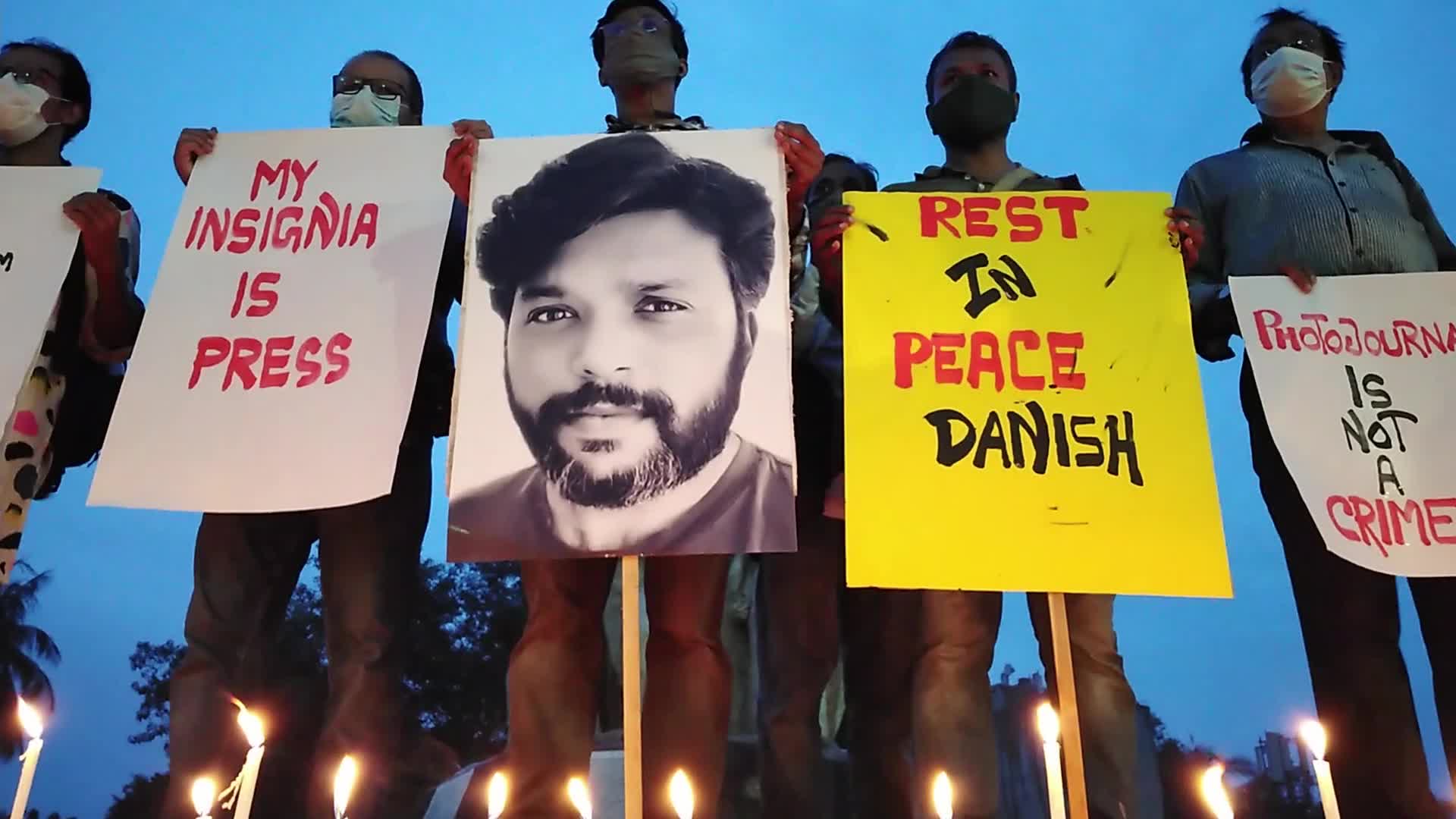 Candlelight vigil for Photojournalist Danish Siddiqui in Bangladesh