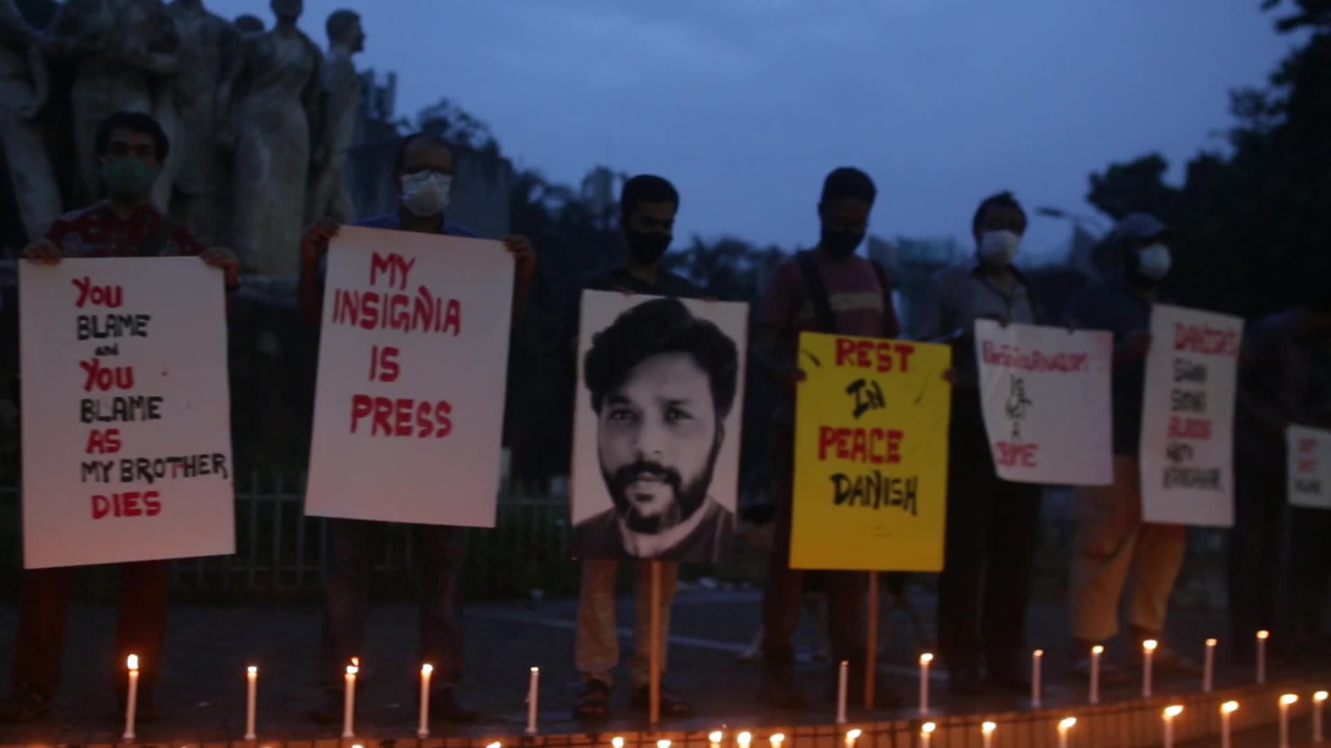 Candlelight vigil for Photojournalist Danish Siddiqui in Bangladesh