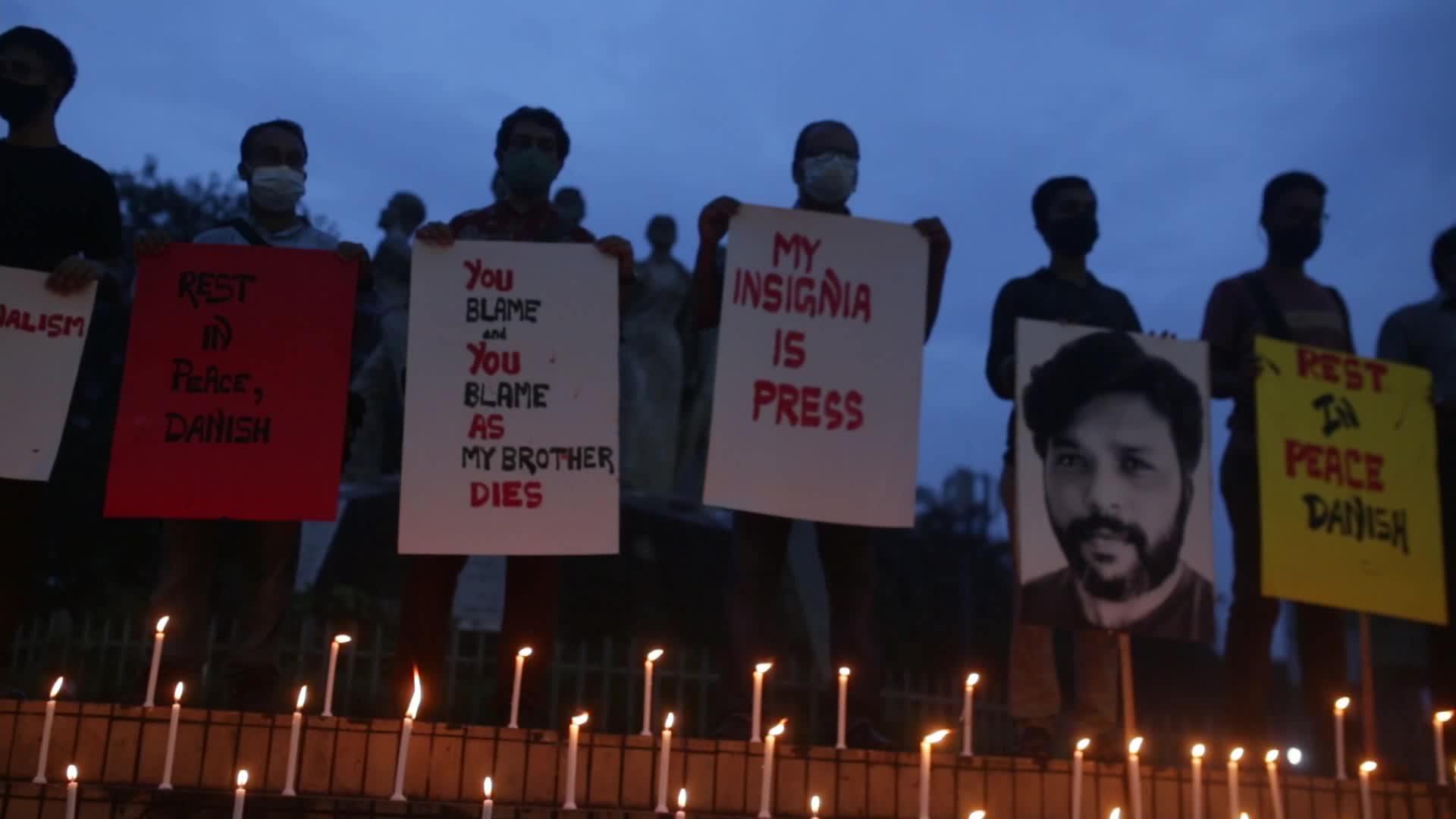 Candlelight vigil for Photojournalist Danish Siddiqui in Bangladesh