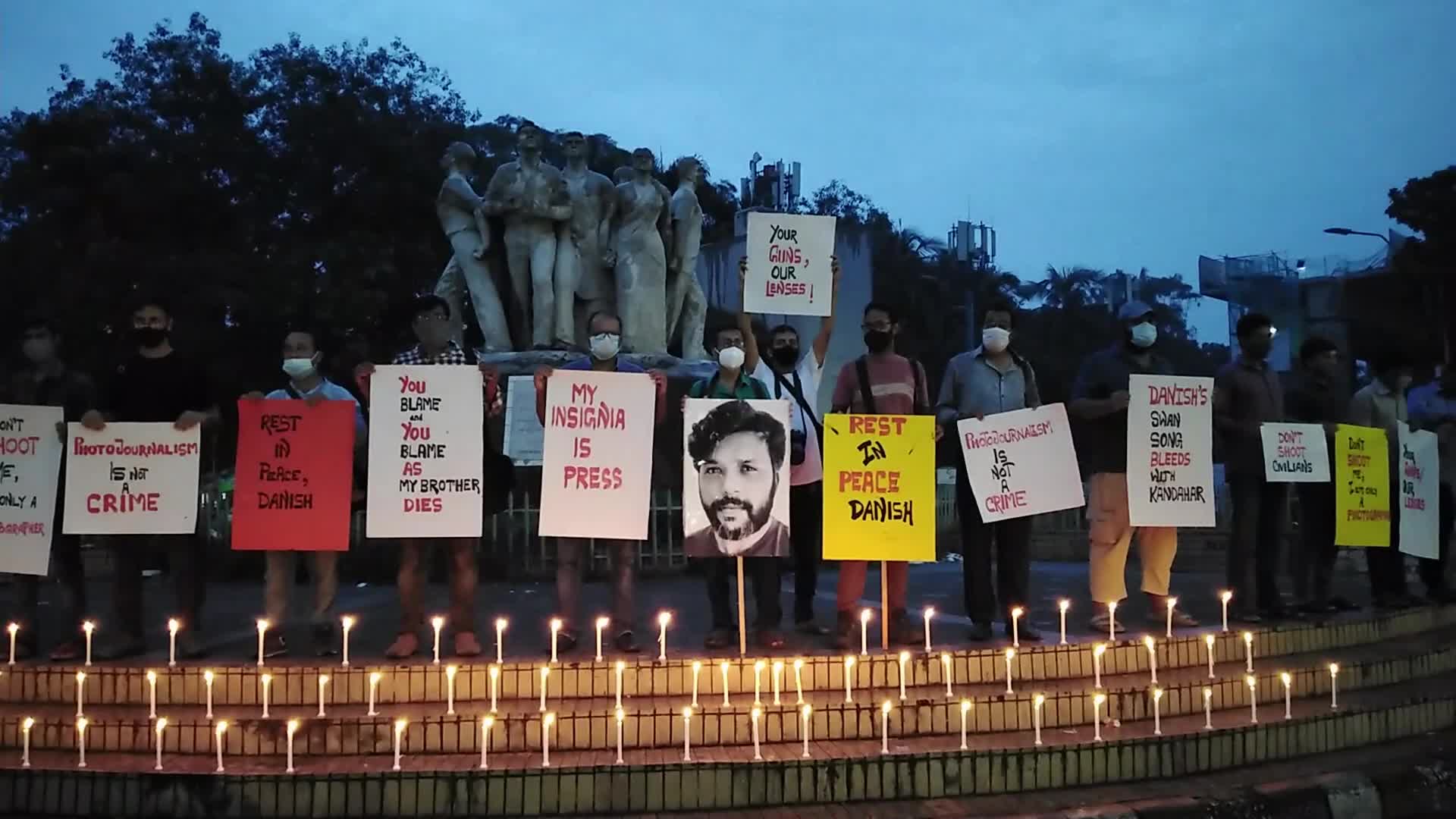 Candlelight vigil for Photojournalist Danish Siddiqui in Bangladesh