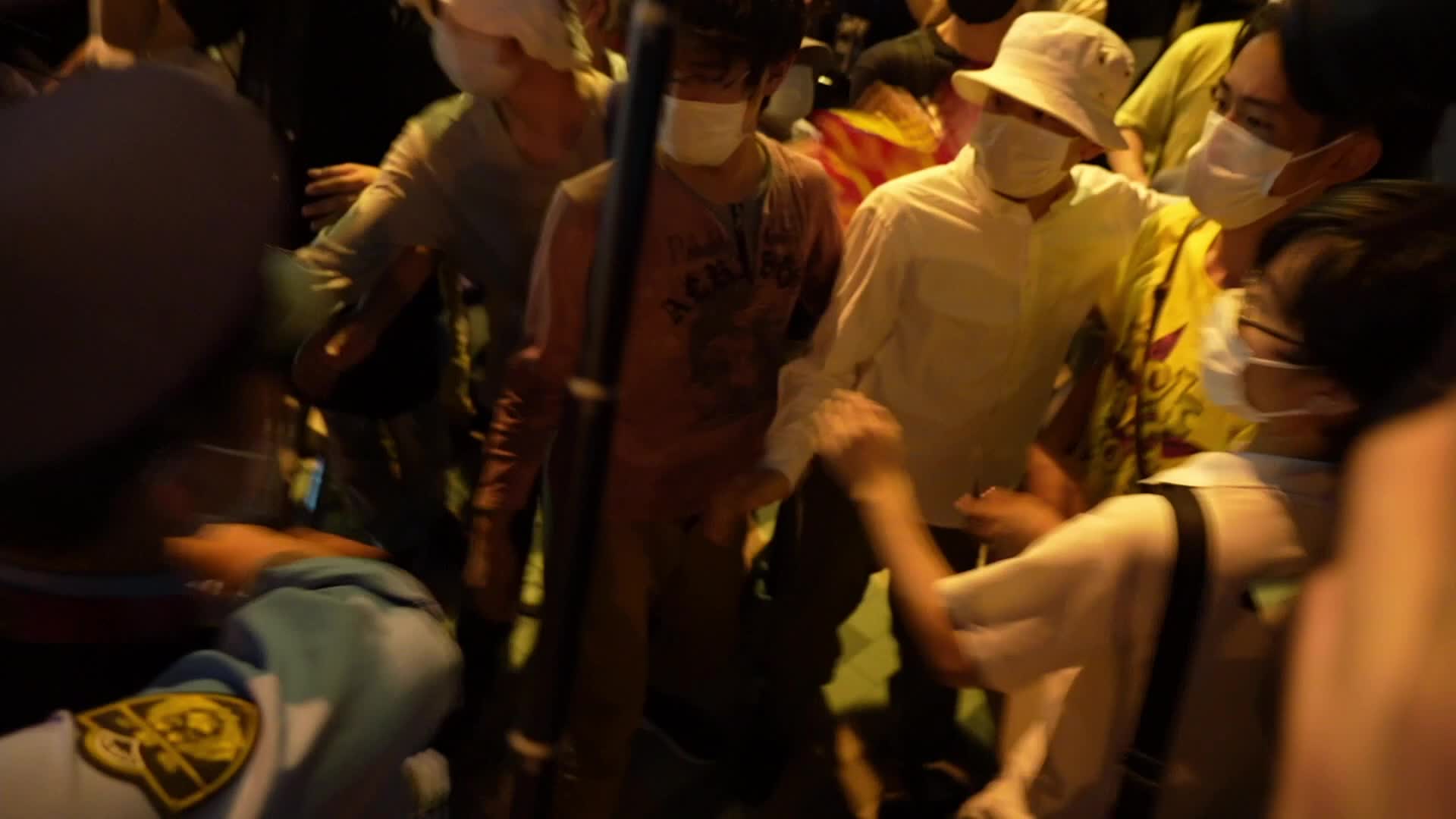 Anti-Olympic protest outside Tokyo Olympic Stadium