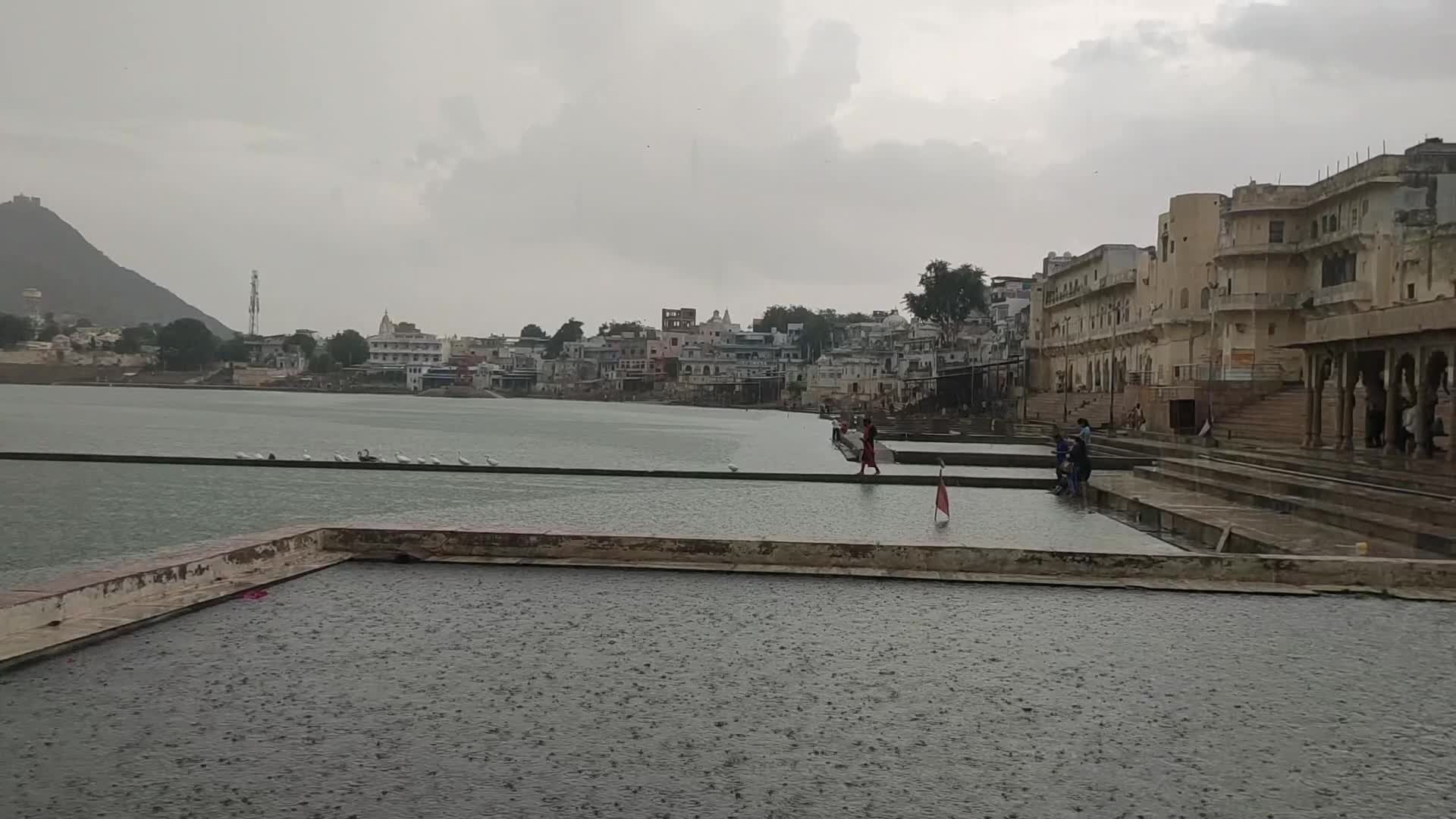 Monsoon rains in Pushkar, India