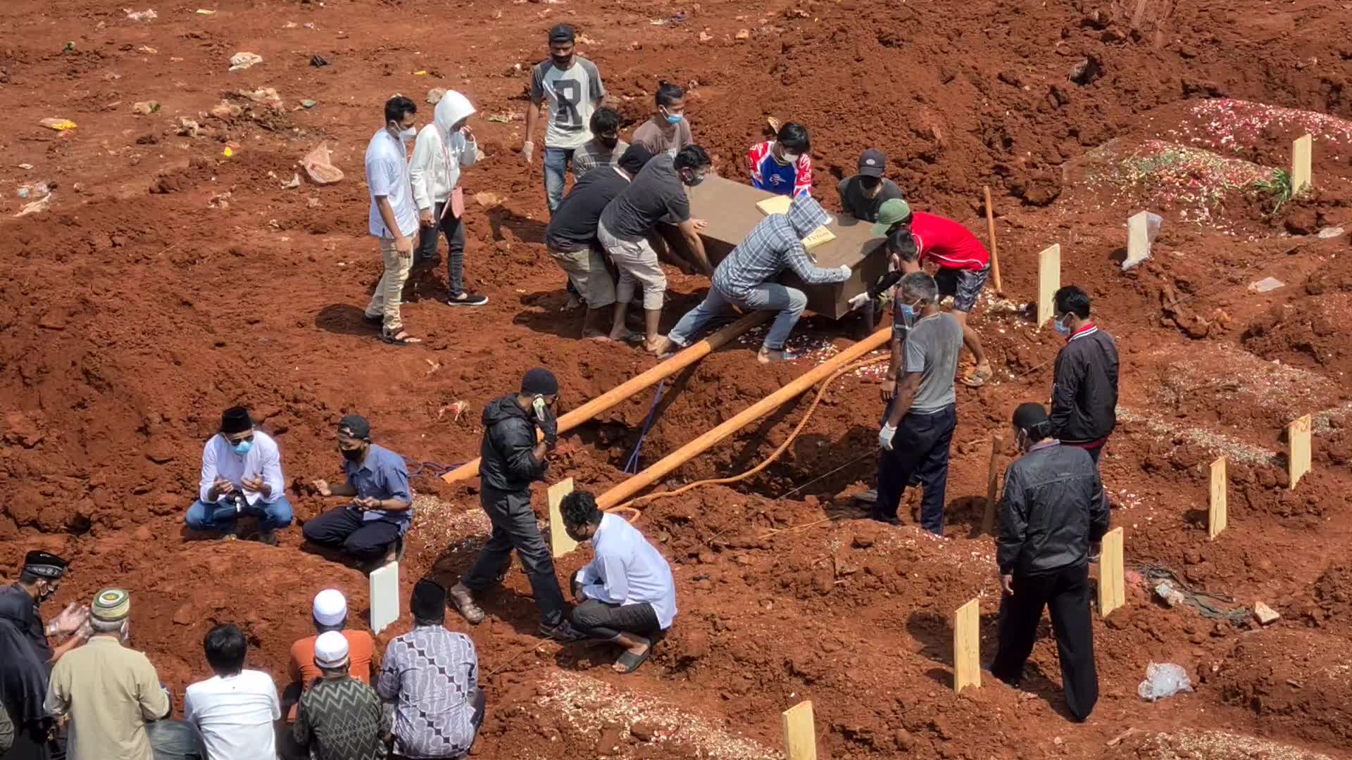 Covid-19 cemetery in Indonesia as infections surges