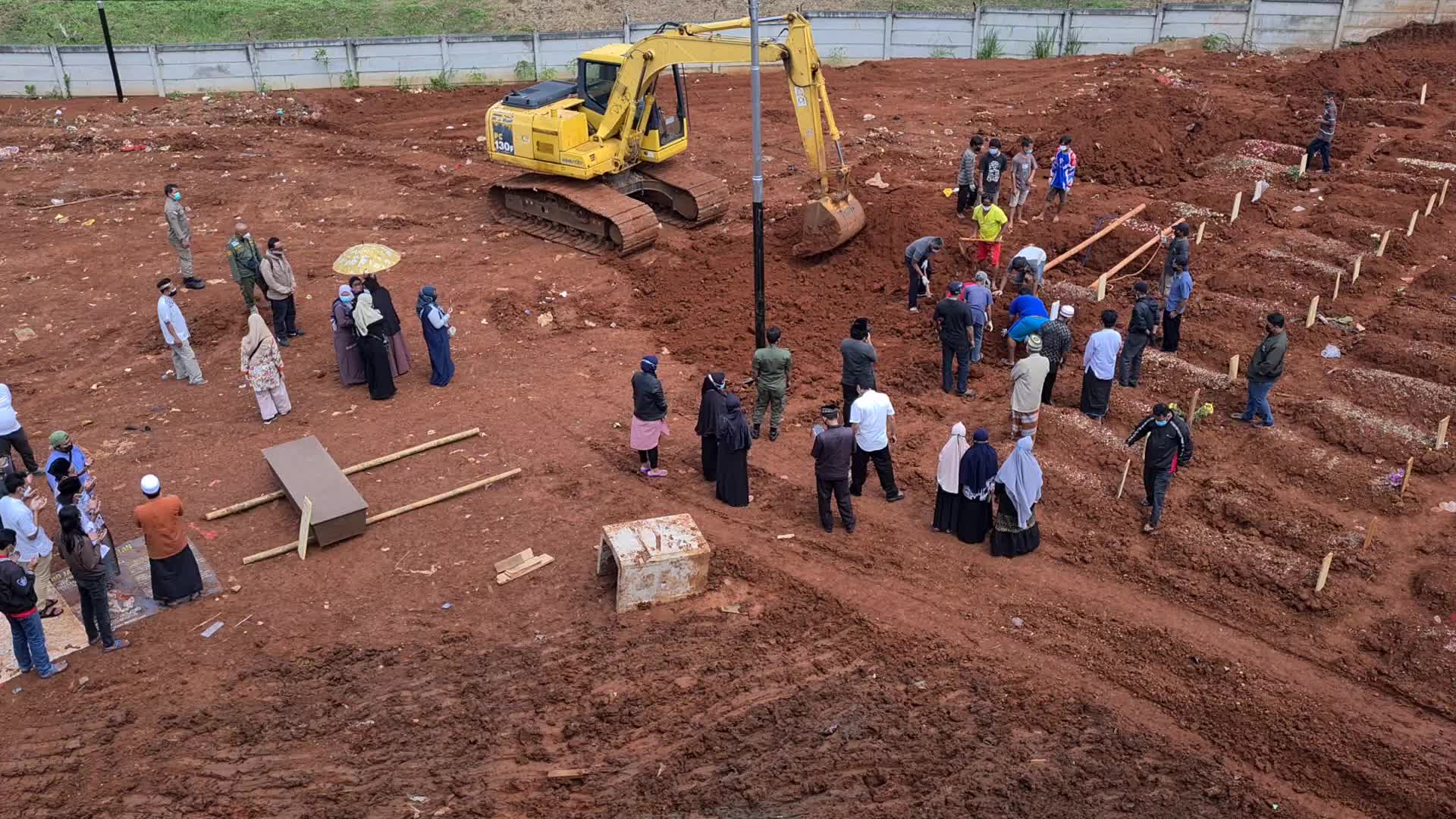 Covid-19 cemetery in Indonesia as infections surges