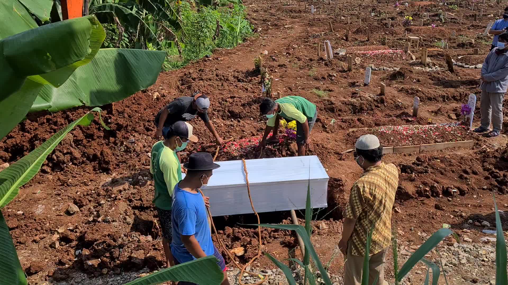 Covid-19 cemetery in Indonesia as infections surges
