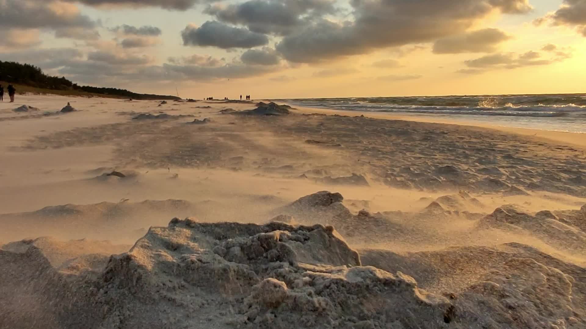 Strong wind over the Baltic Sea in Poland 