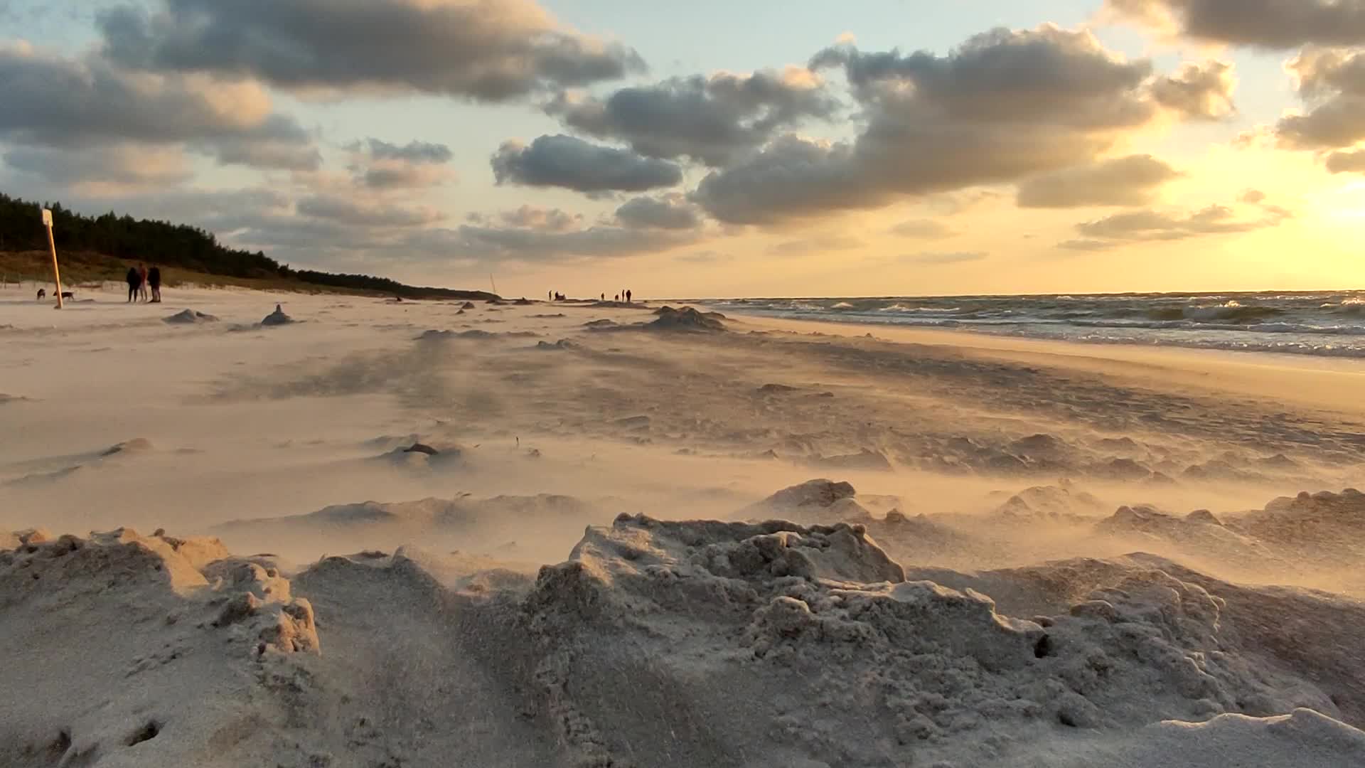Strong wind over the Baltic Sea in Poland 
