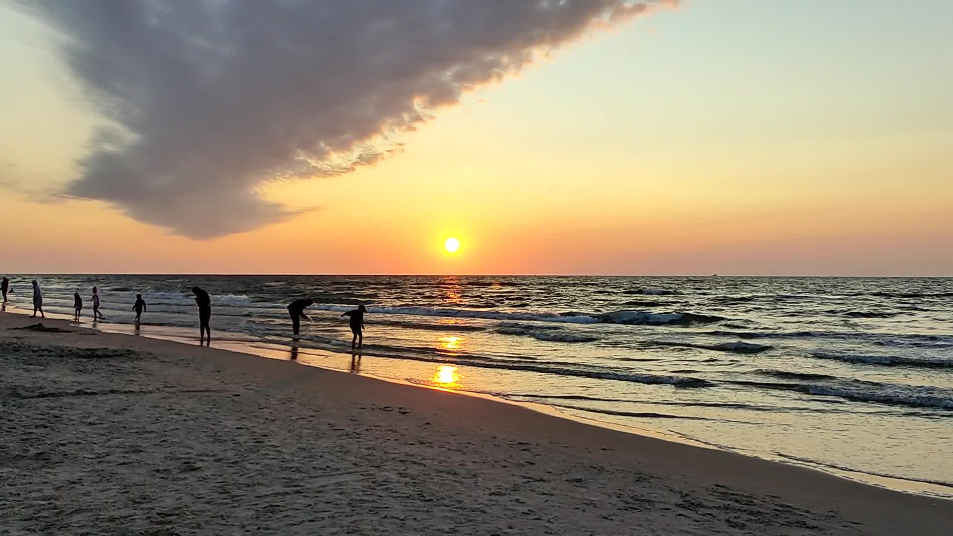 Sunset over the Baltic Sea in Poland
