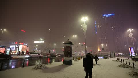 Heavy Snow In Warsaw