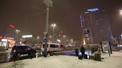 Heavy Snow In Warsaw