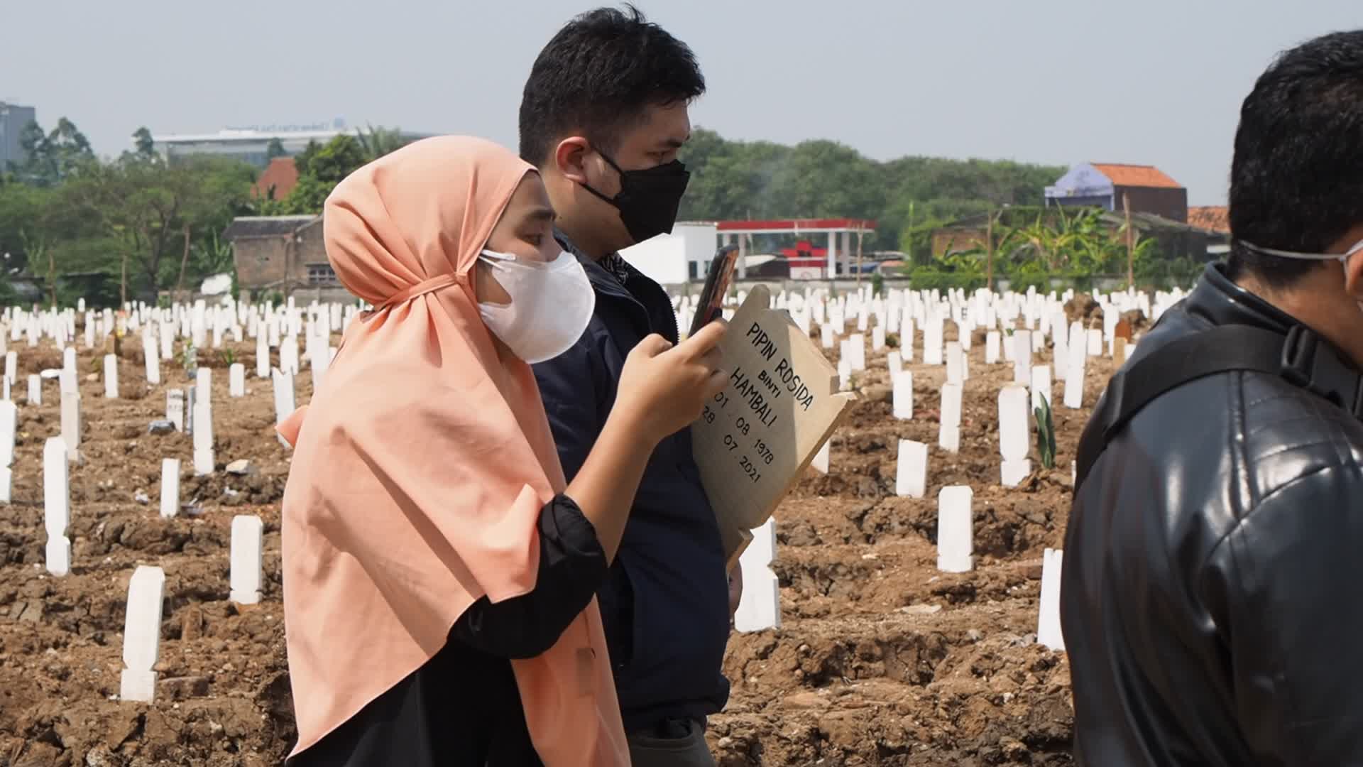 Covid-19 graveyard in Indonesia