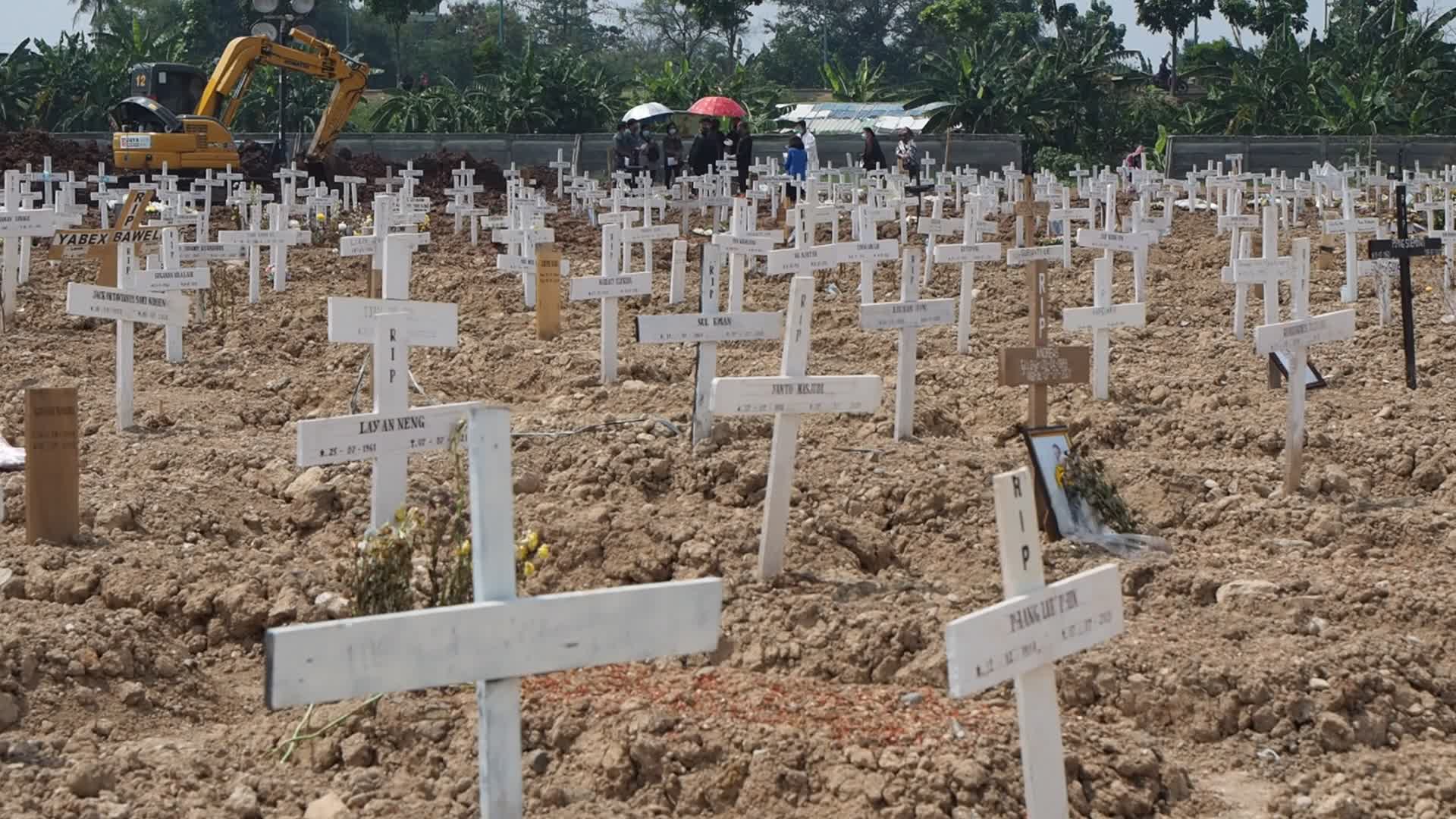 Covid-19 graveyard in Indonesia