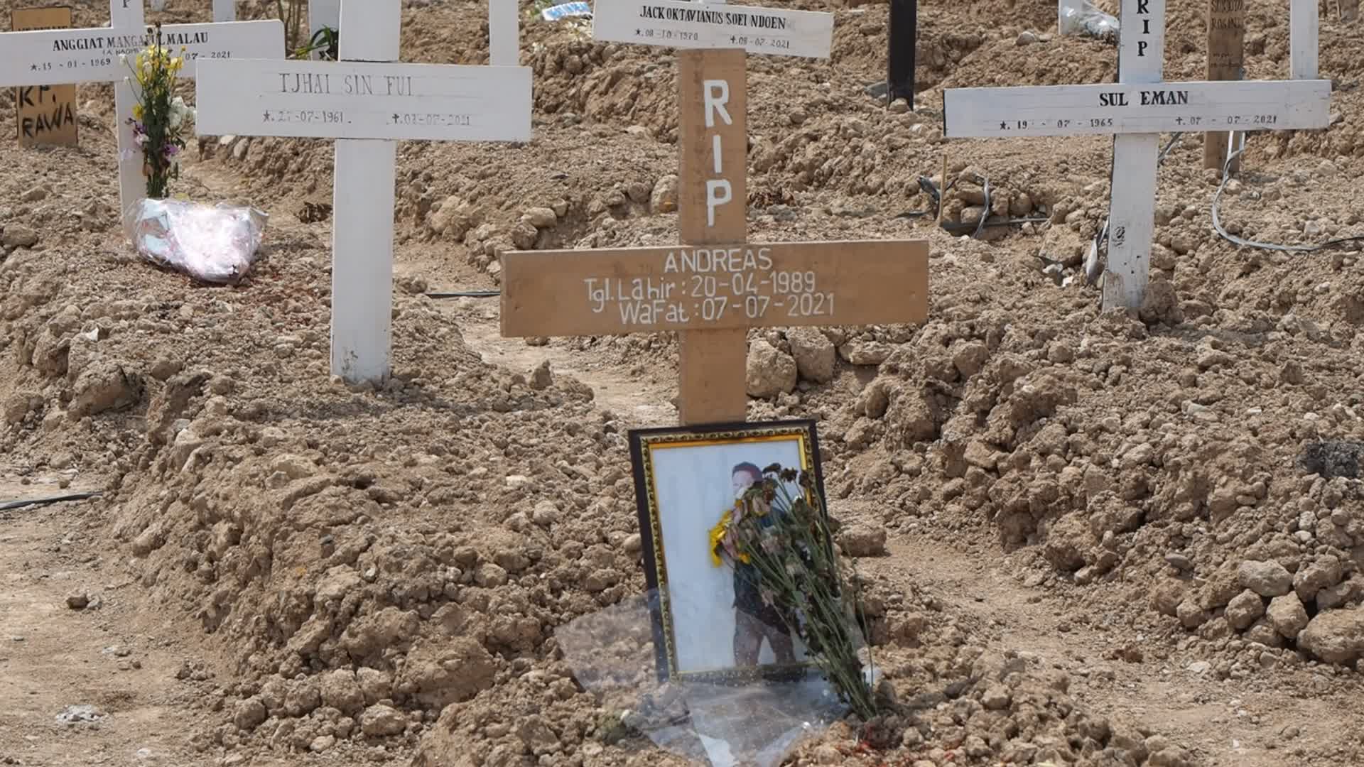 Covid-19 graveyard in Indonesia