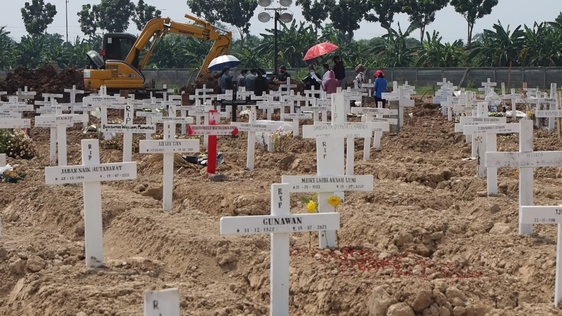 Covid-19 graveyard in Indonesia
