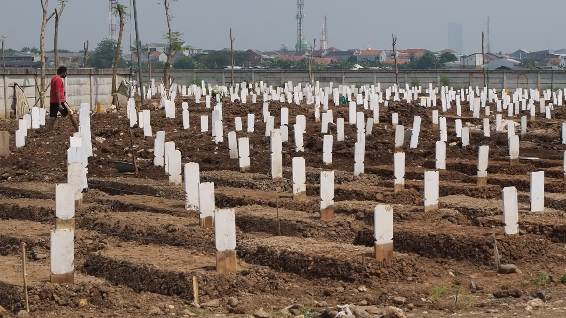 Covid-19 graveyard in Indonesia