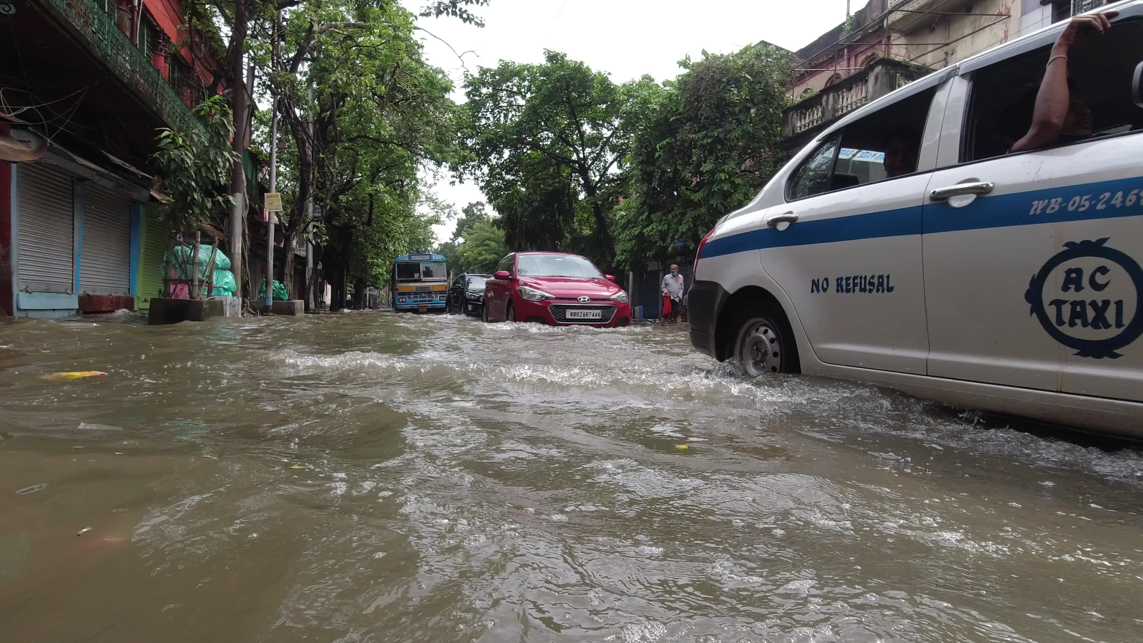 Monsoon rain in Kolkata, India