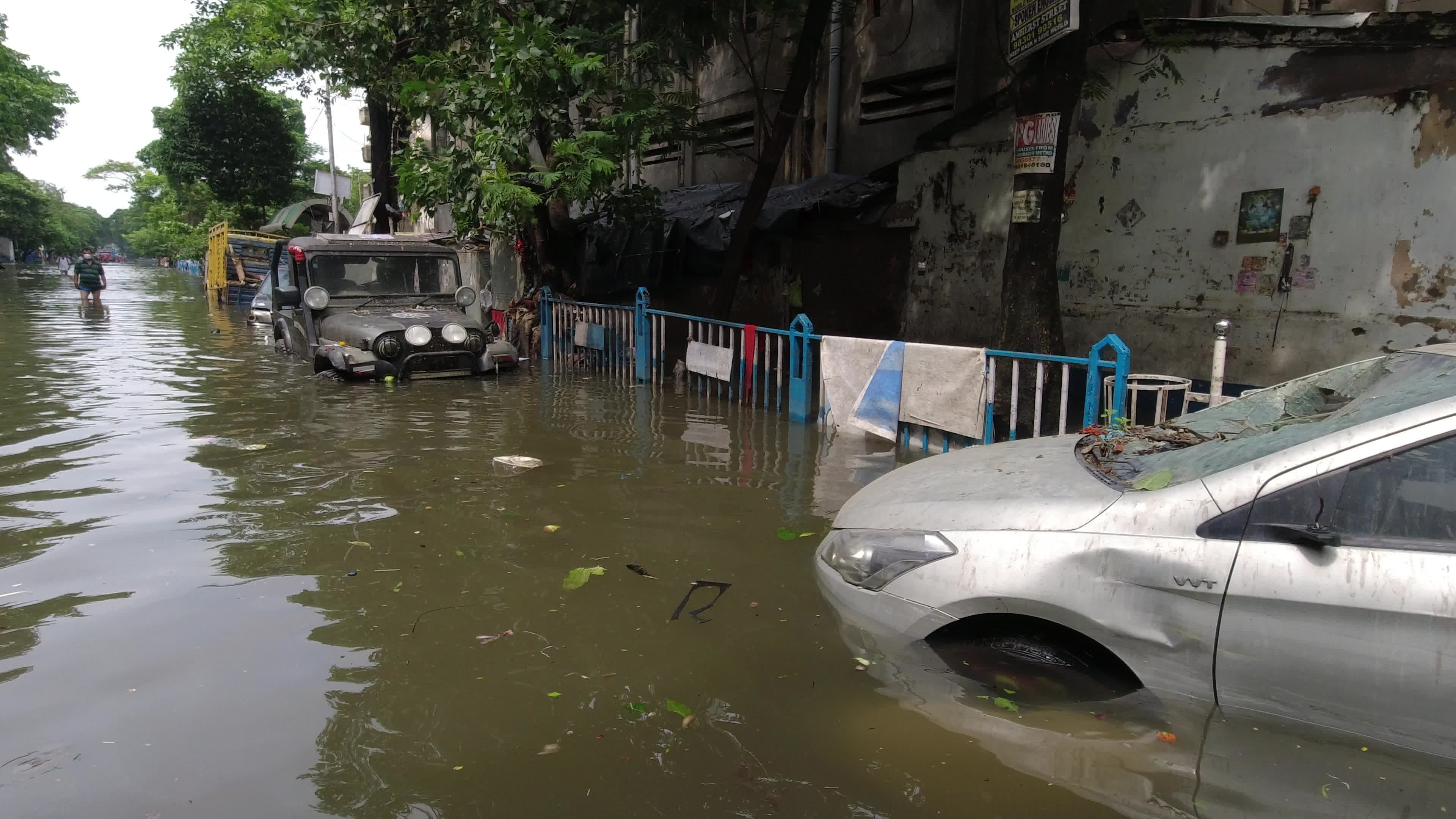 Monsoon rain in Kolkata, India
