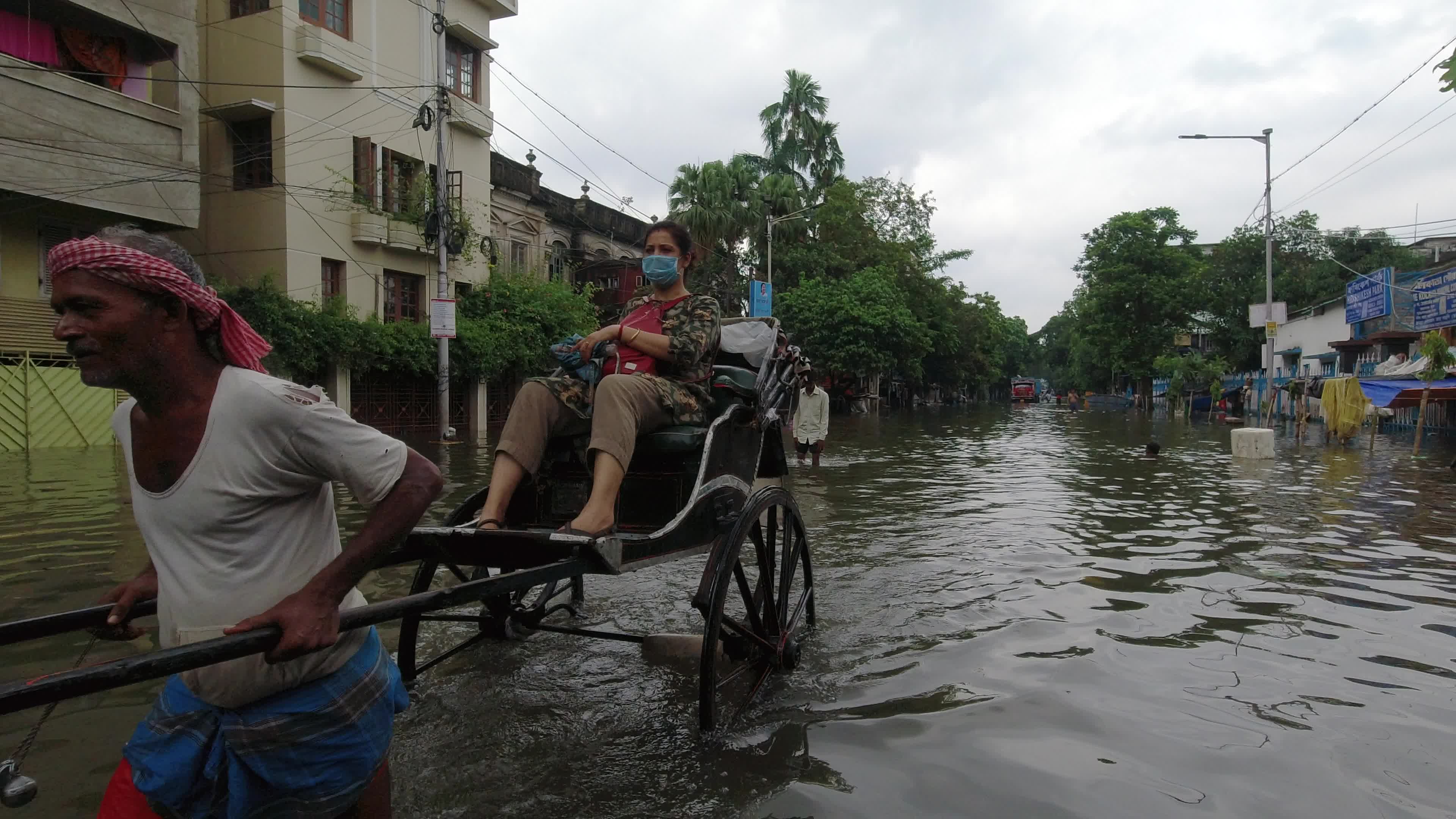 Monsoon rain in Kolkata, India