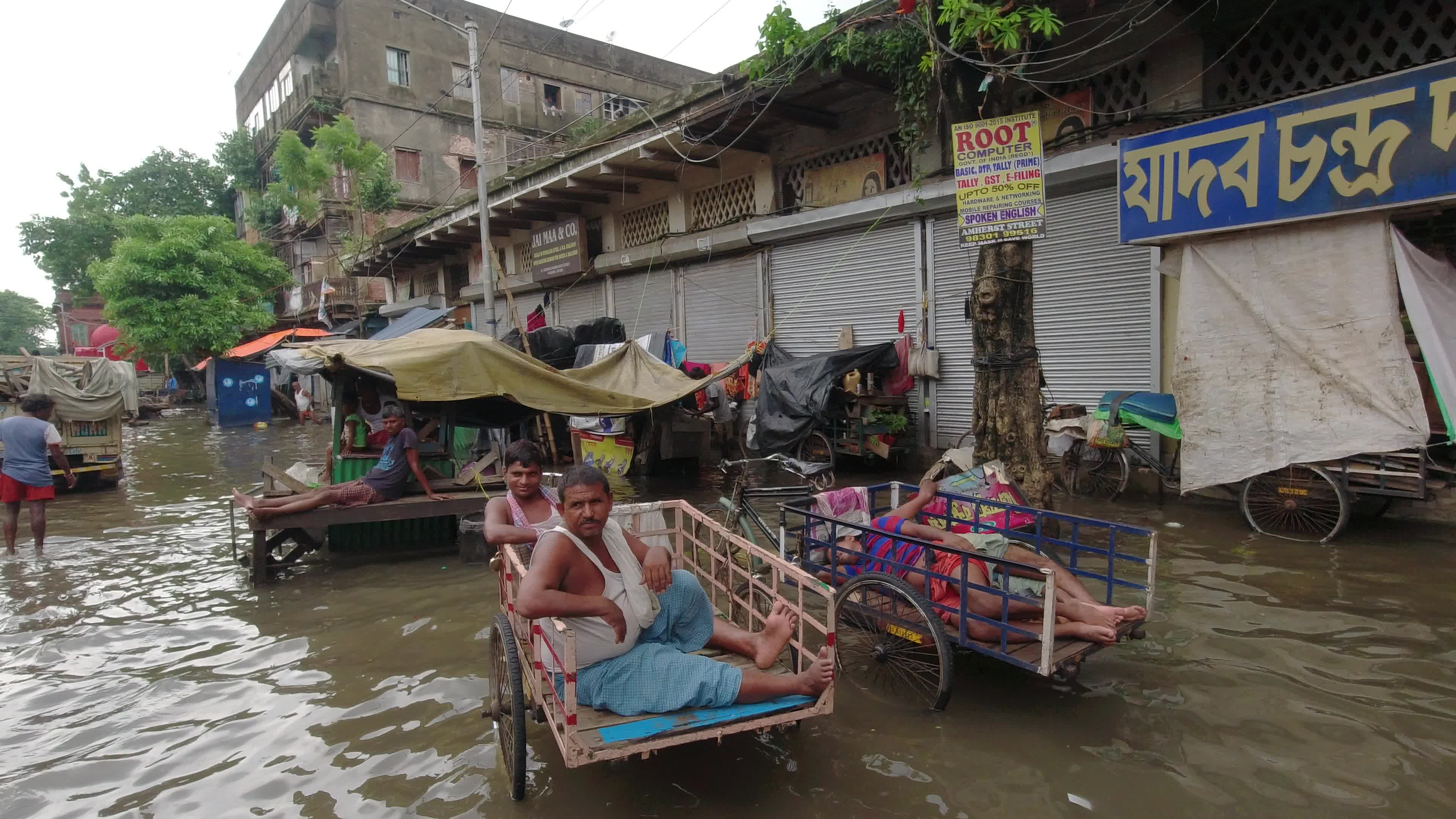 Monsoon rain in Kolkata, India