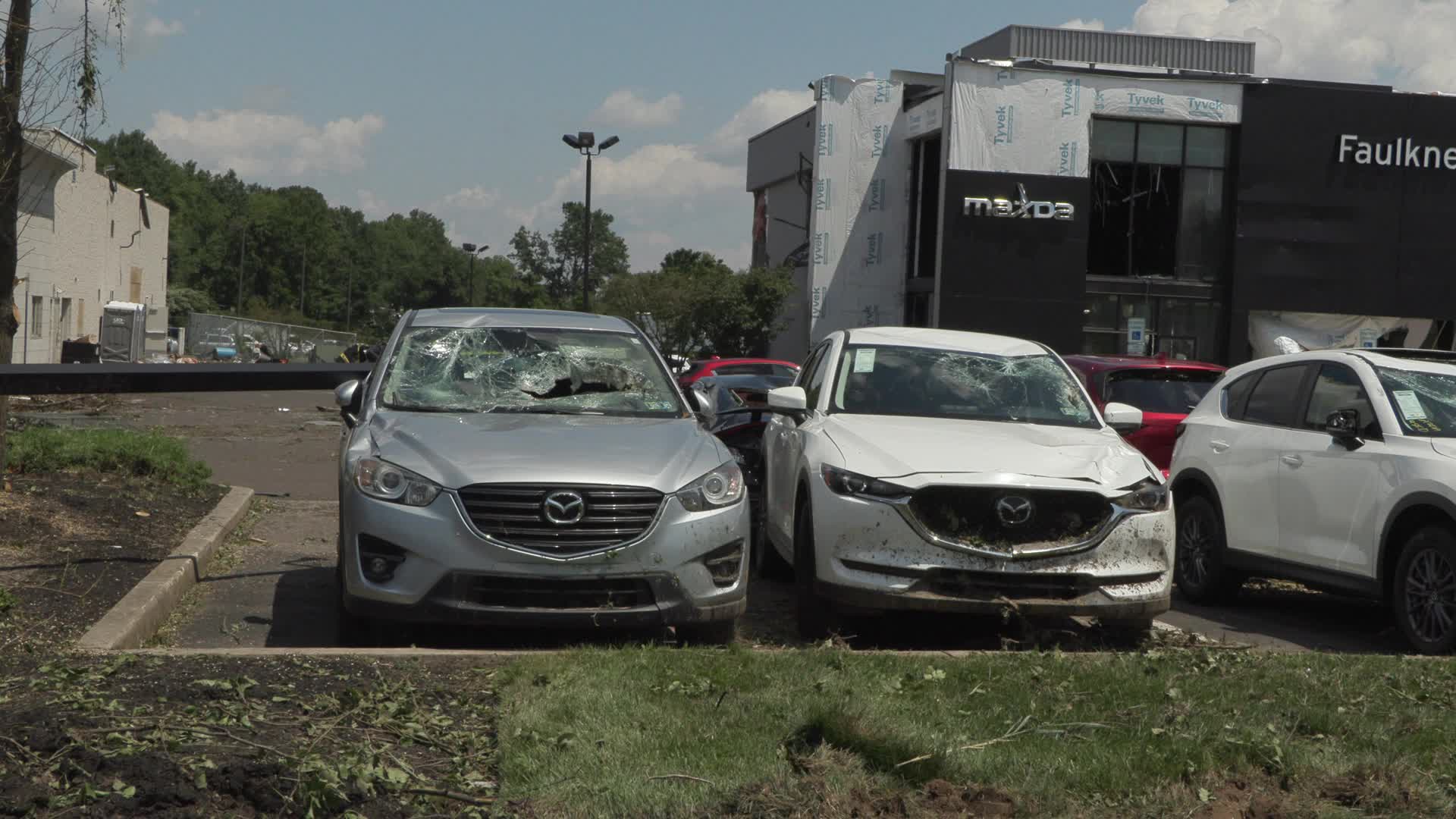 Tornado slams Faulkner Buick GMC dealership in Trevose, Pennsylvania