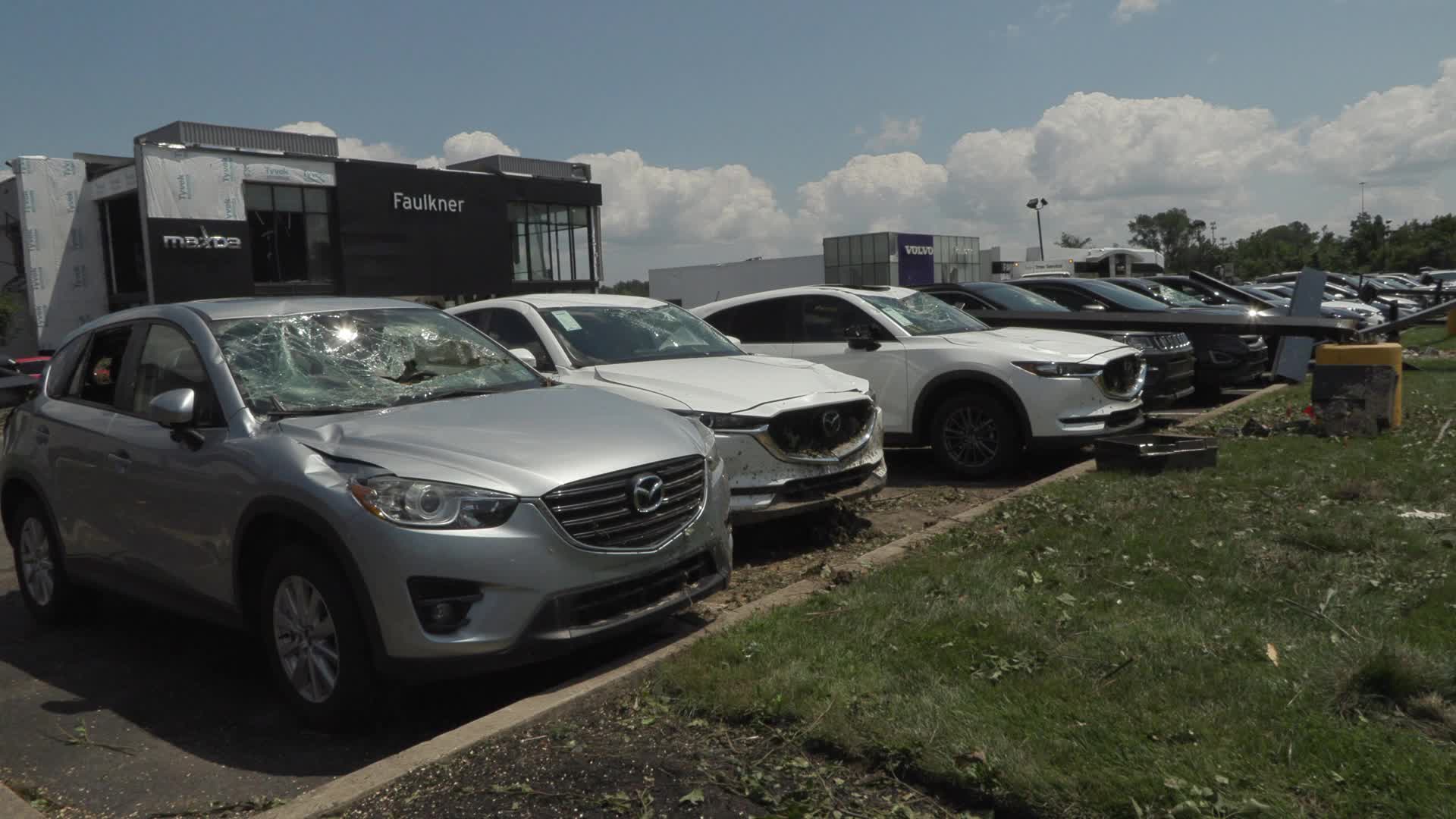 Tornado slams Faulkner Buick GMC dealership in Trevose, Pennsylvania