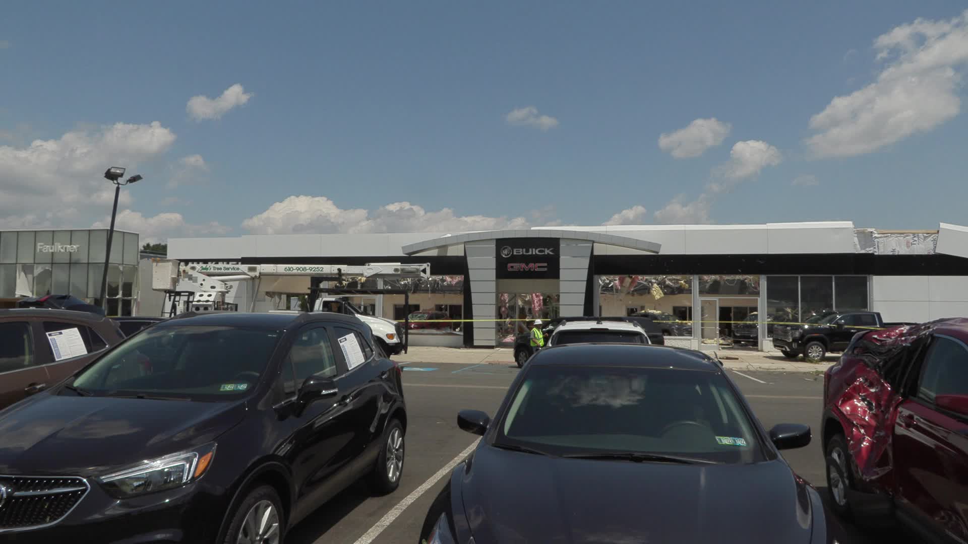 Tornado slams Faulkner Buick GMC dealership in Trevose, Pennsylvania