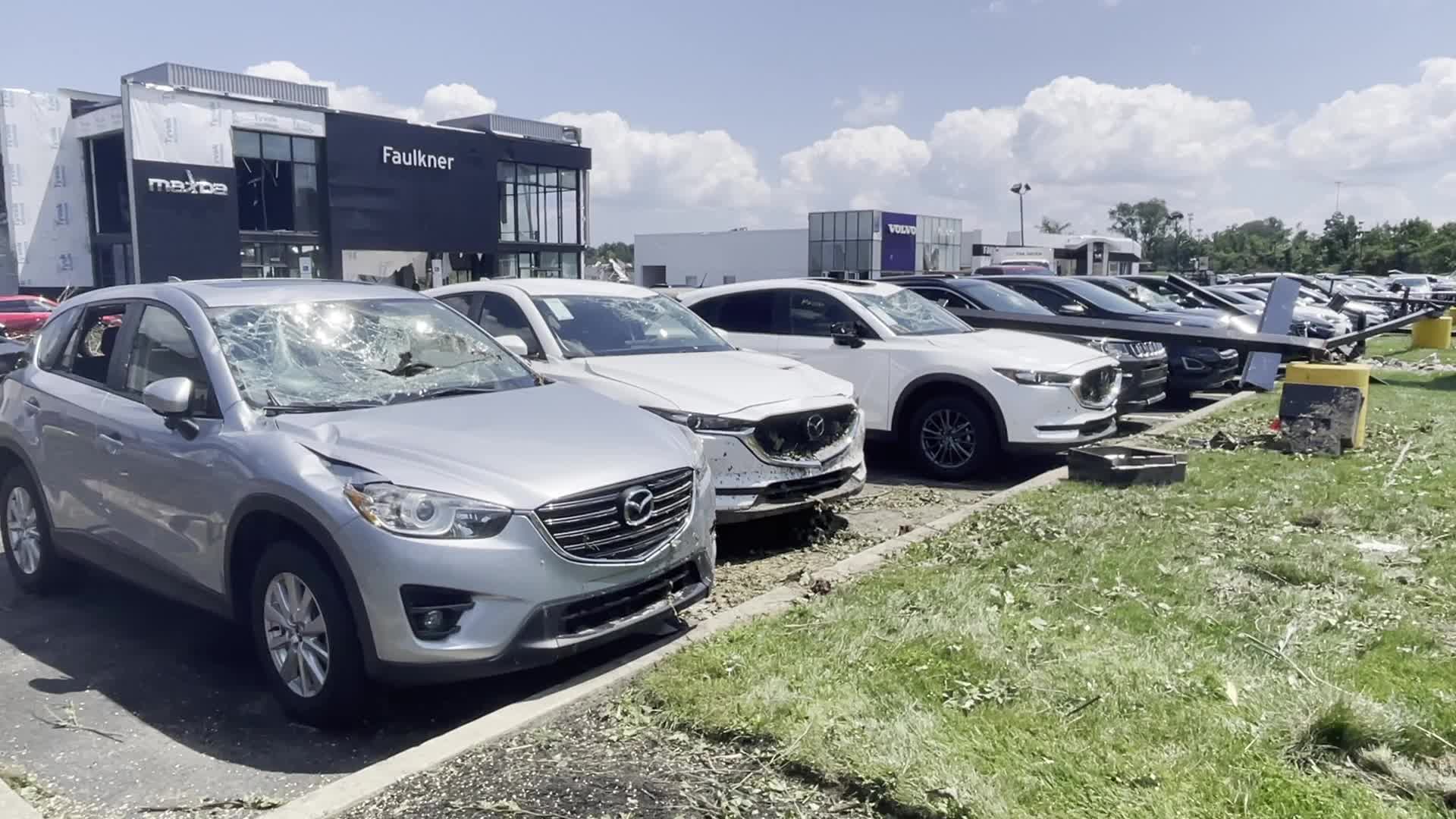 Tornado slams Faulkner Buick GMC dealership in Trevose, Pennsylvania