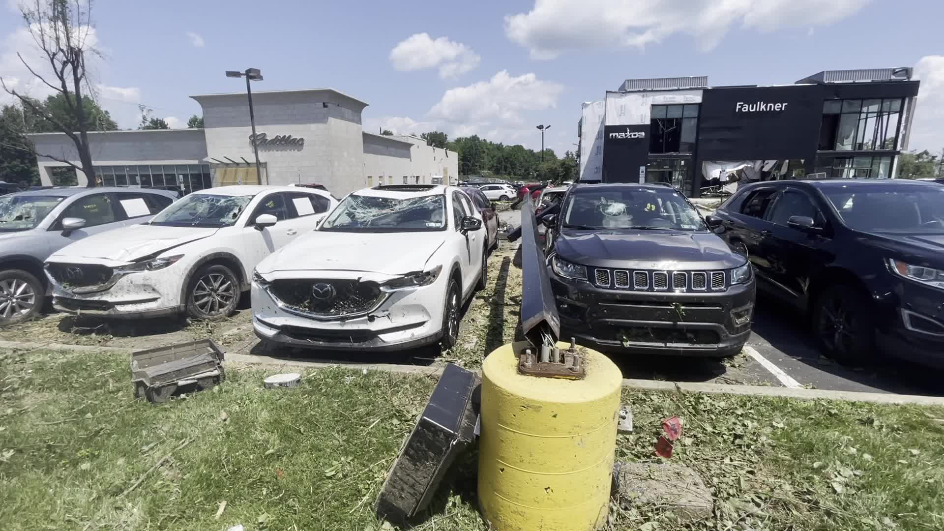 Tornado slams Faulkner Buick GMC dealership in Trevose, Pennsylvania