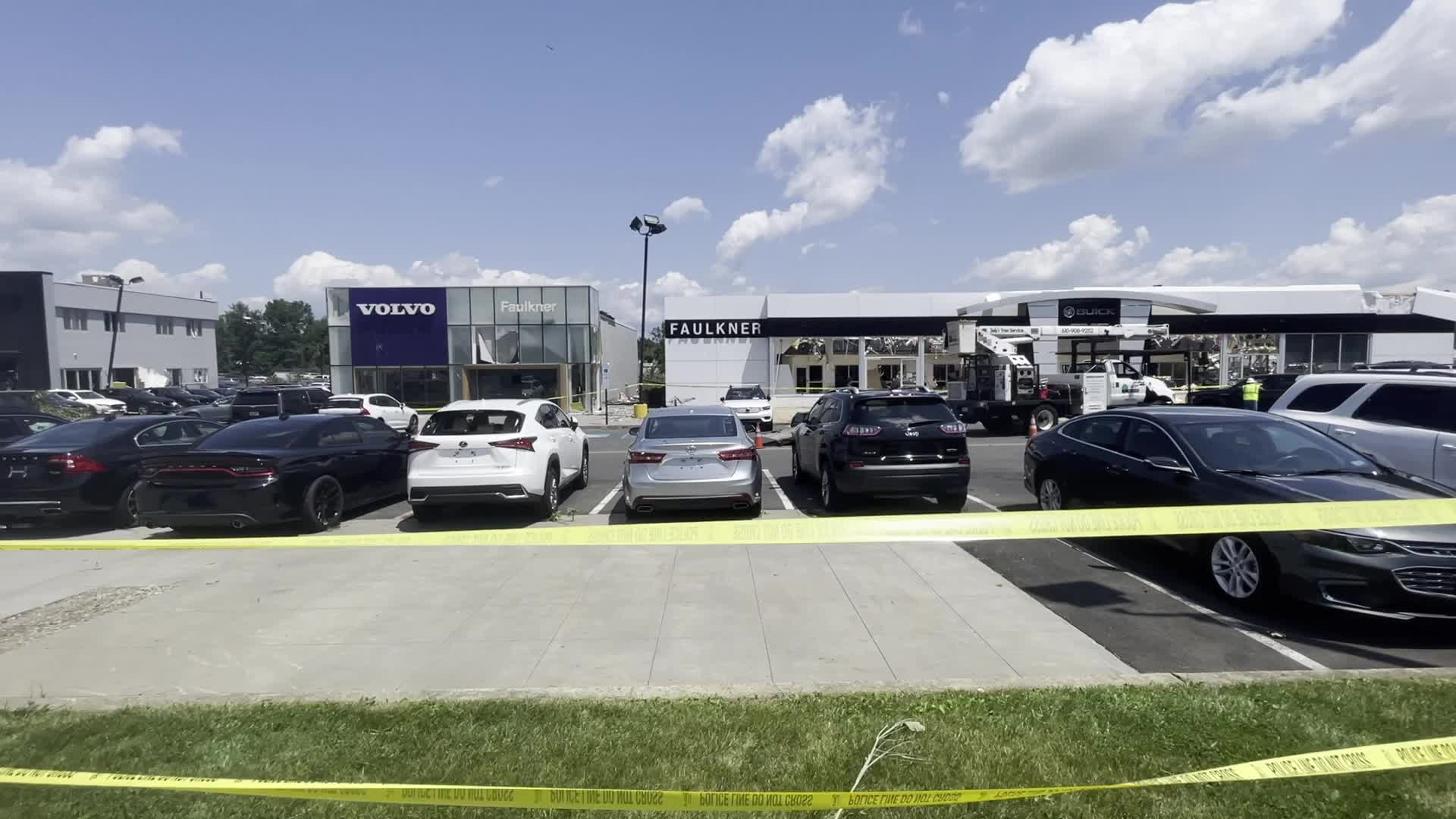 Tornado slams Faulkner Buick GMC dealership in Trevose, Pennsylvania