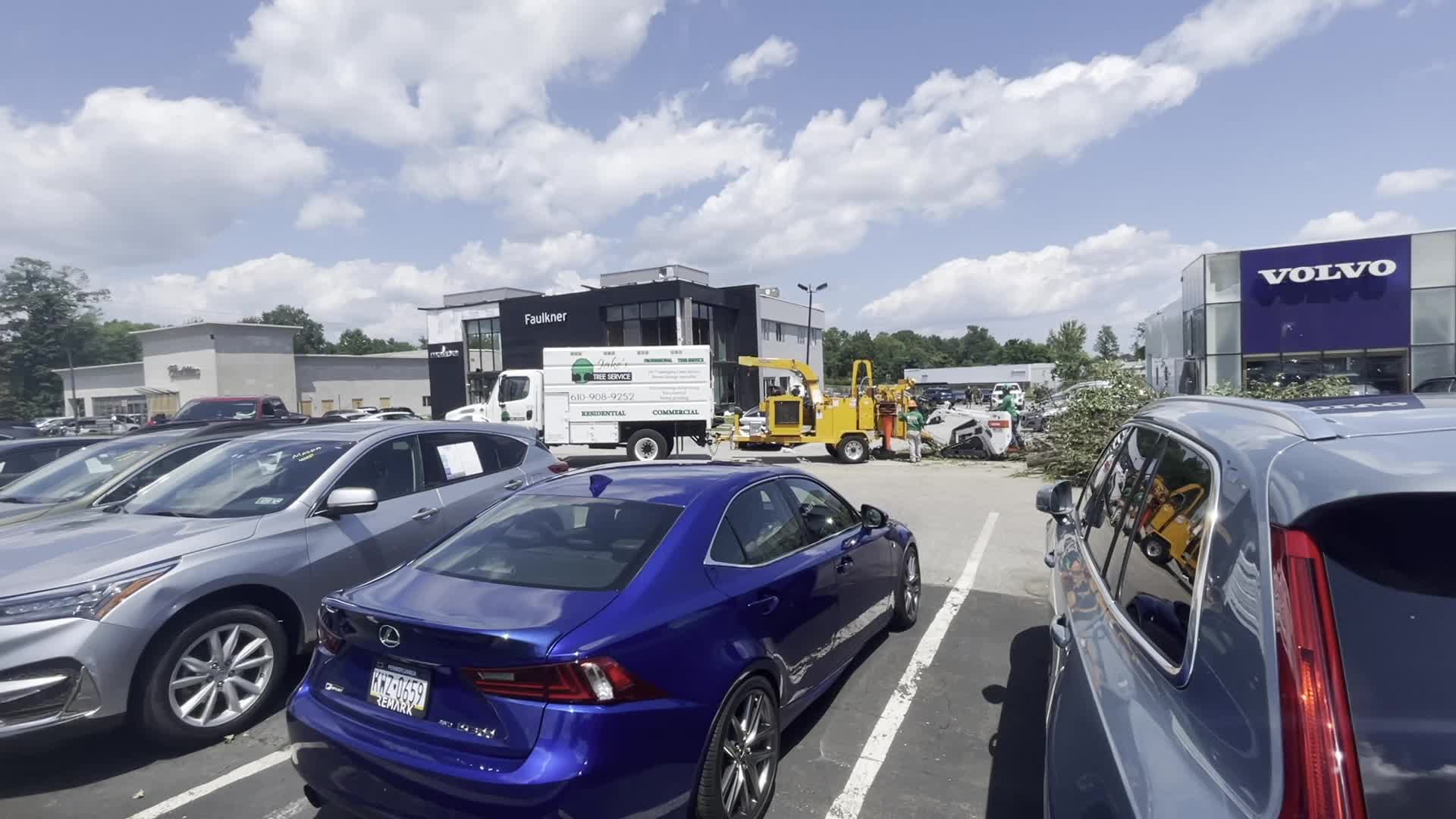 Tornado slams Faulkner Buick GMC dealership in Trevose, Pennsylvania
