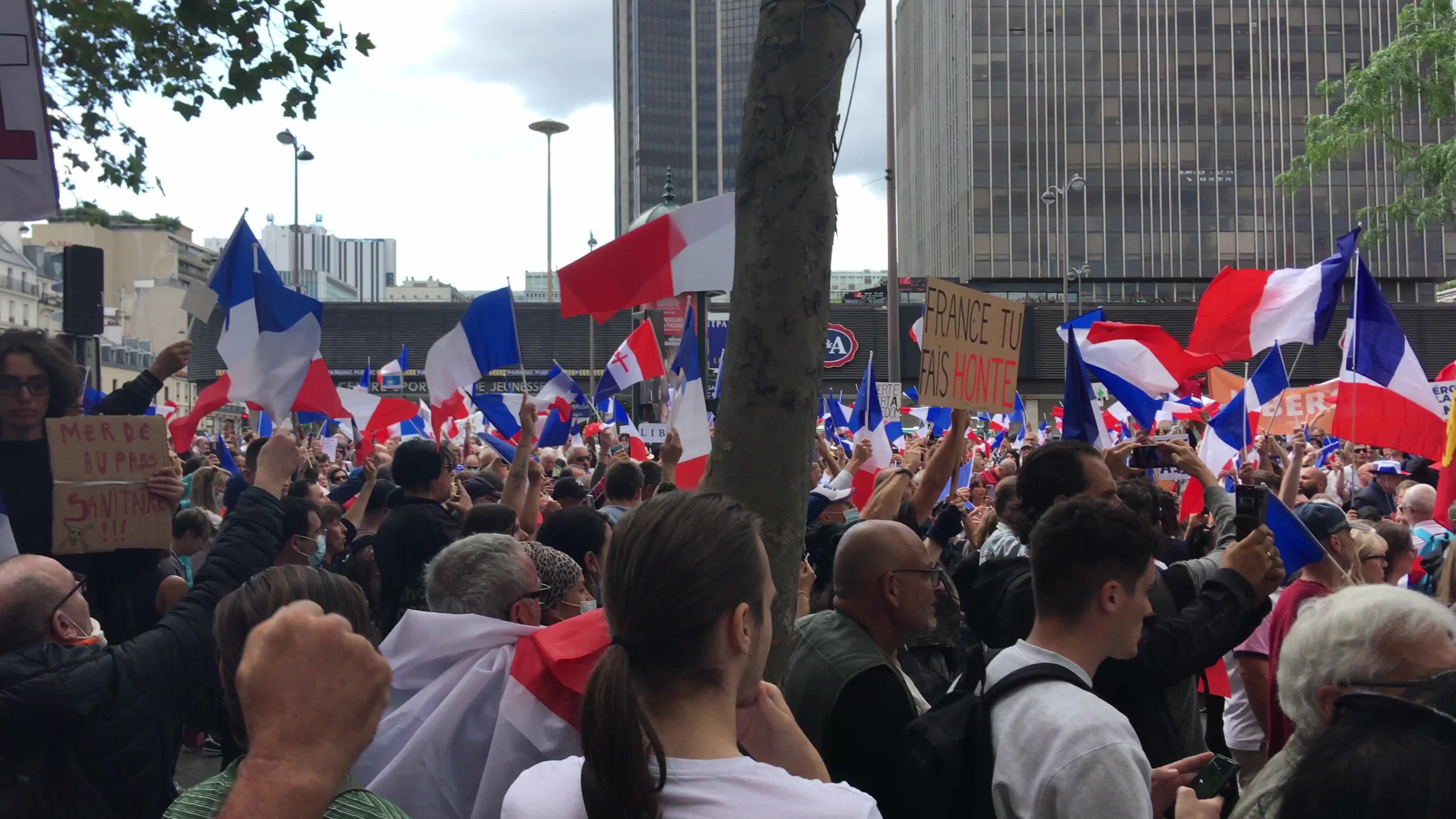 Demonstration against Covid-19 health pass in Paris