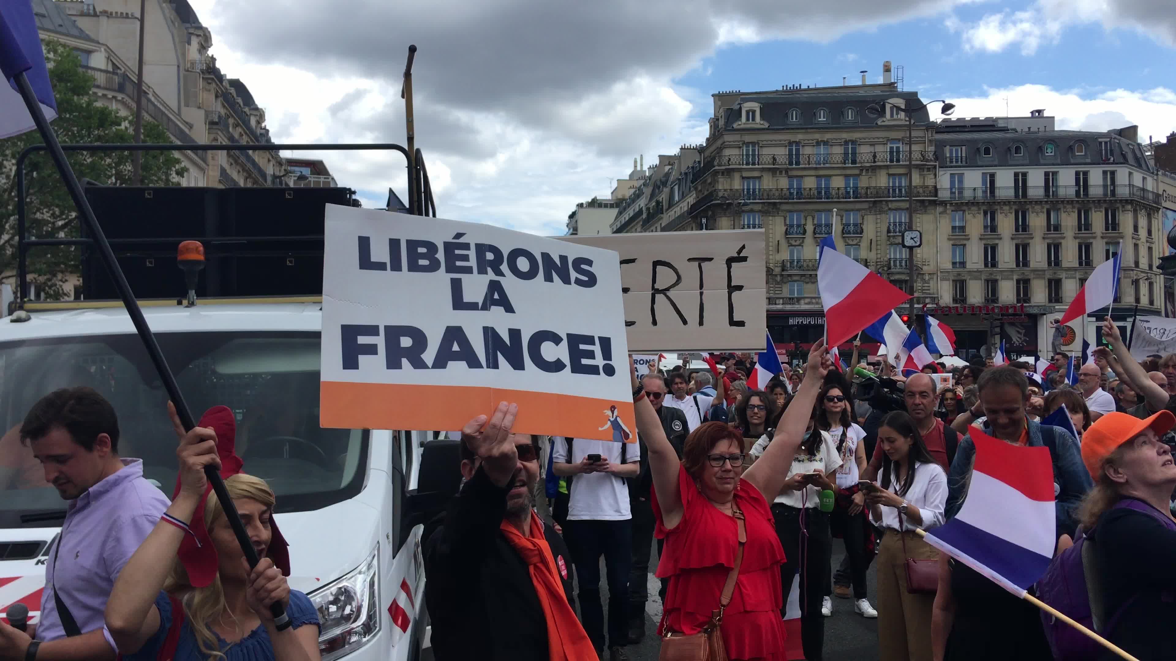 Demonstration against Covid-19 health pass in Paris