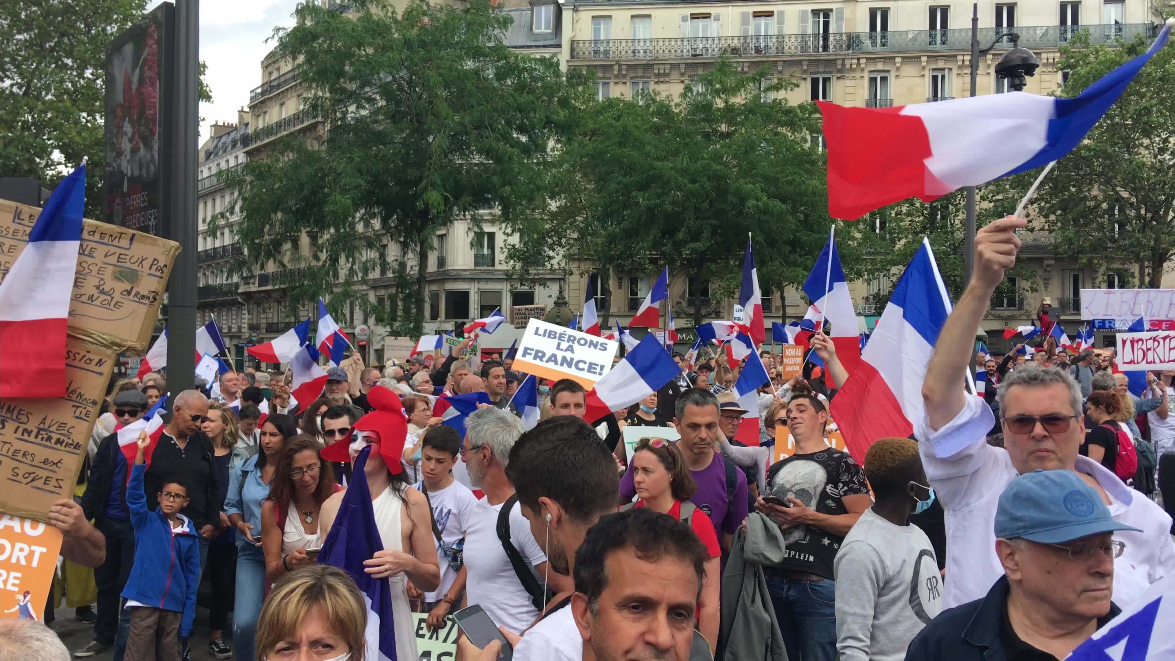Demonstration against Covid-19 health pass in Paris