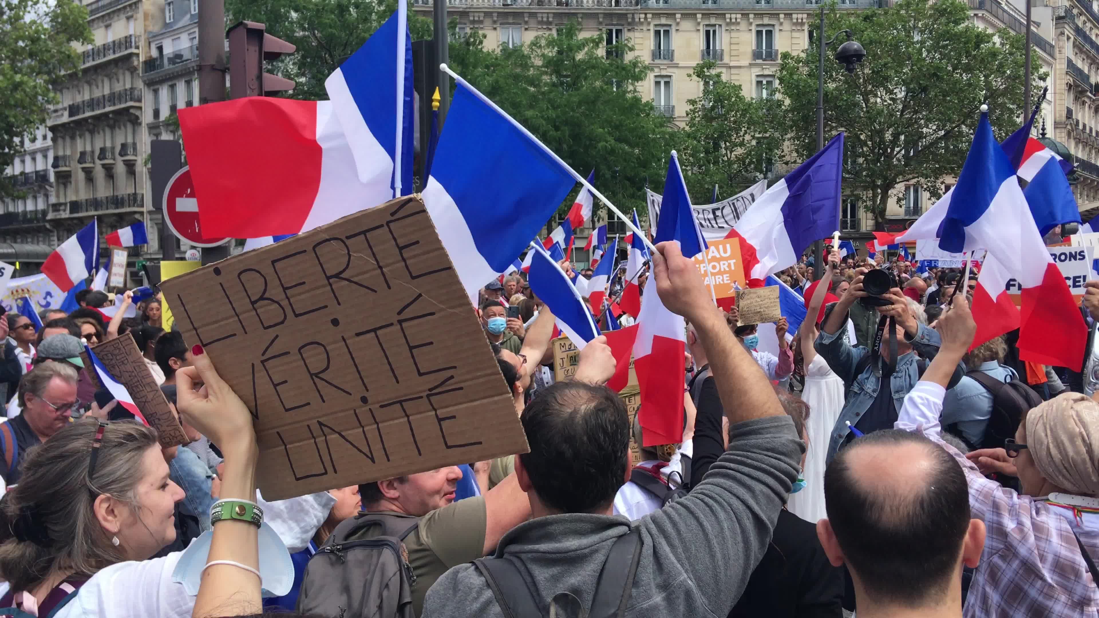 Demonstration against Covid-19 health pass in Paris