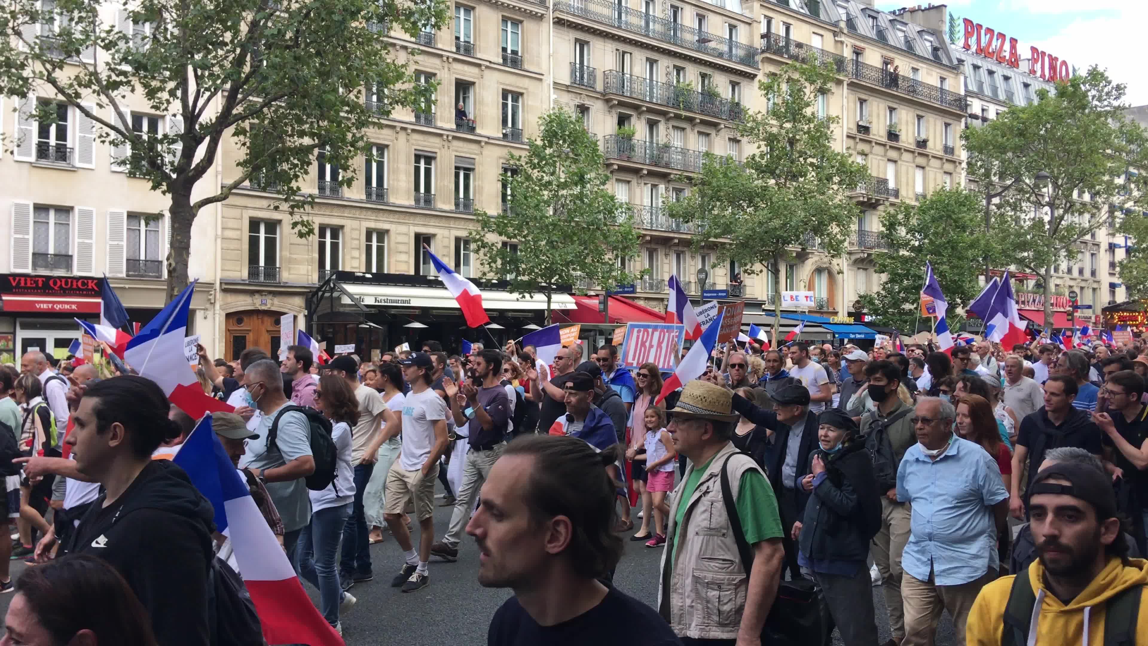 Demonstration against Covid-19 health pass in Paris