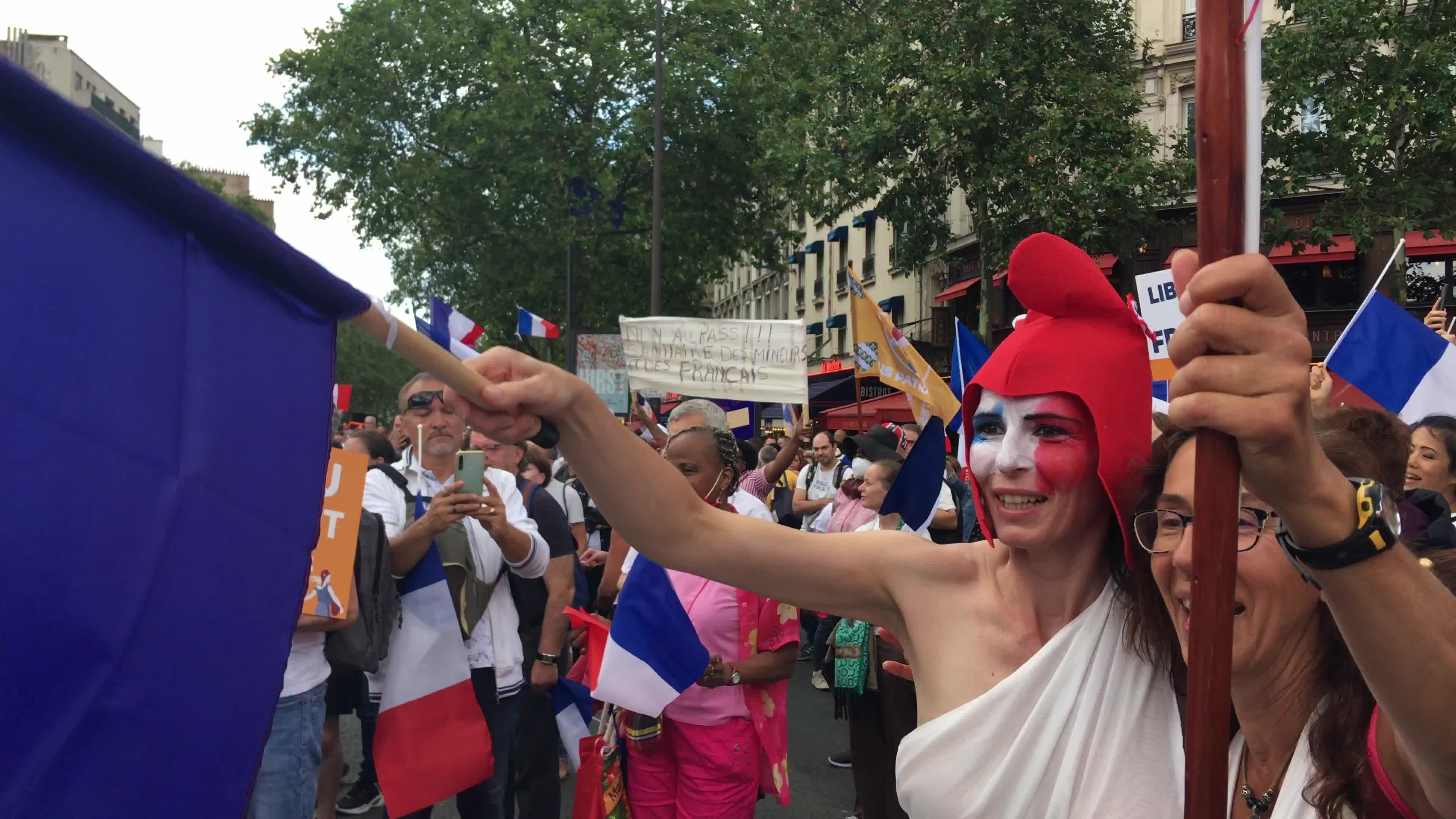 Demonstration against Covid-19 health pass in Paris
