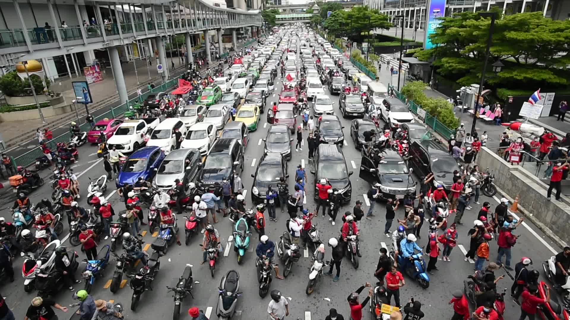 Anti-government car mob rally in Bangkok