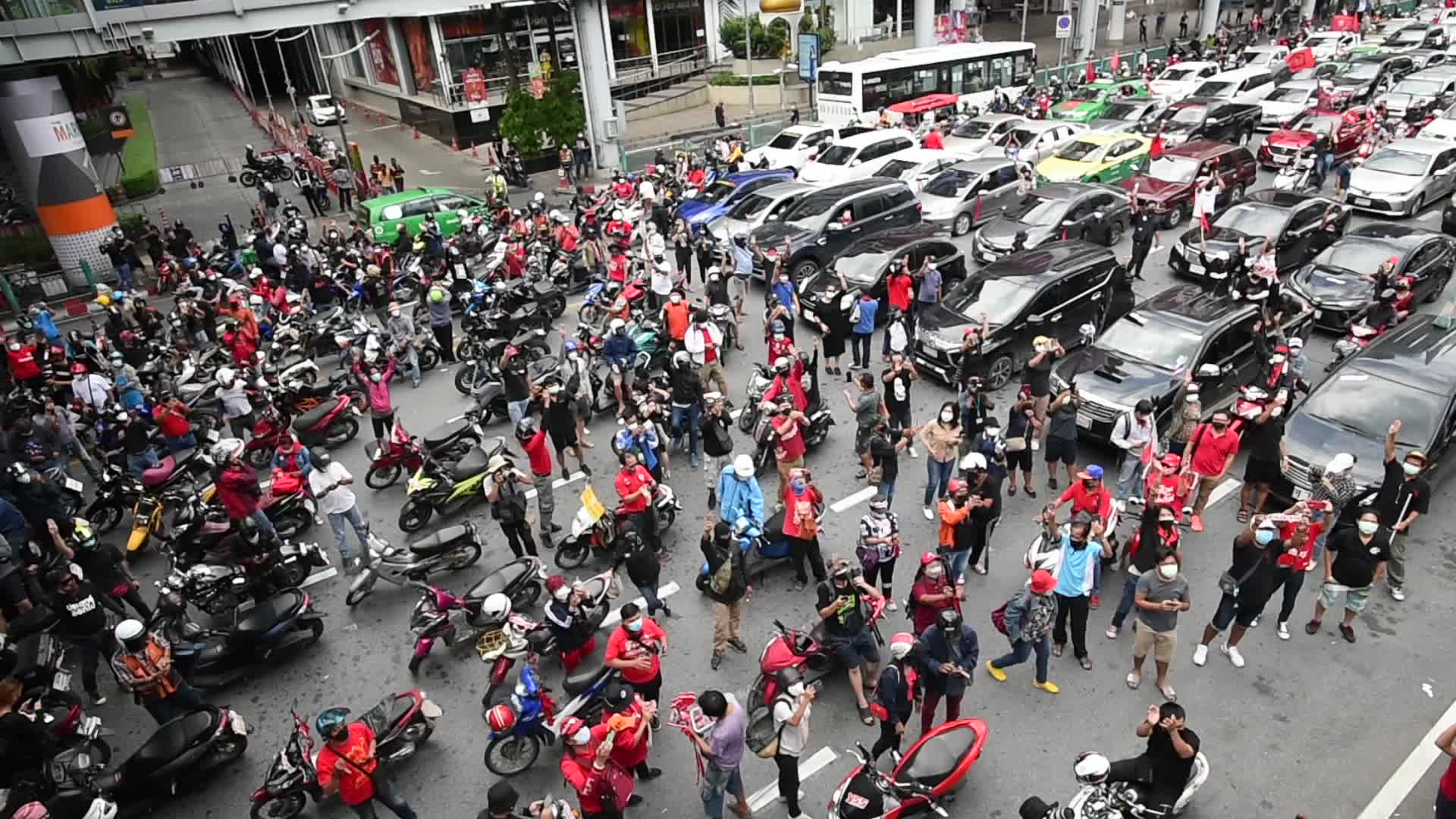 Anti-government car mob rally in Bangkok