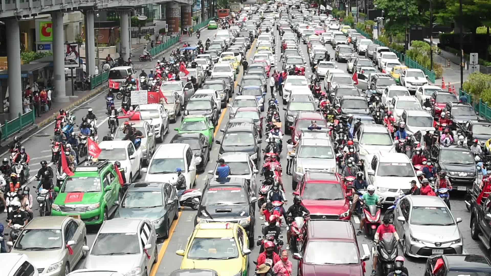 Anti-government car mob rally in Bangkok
