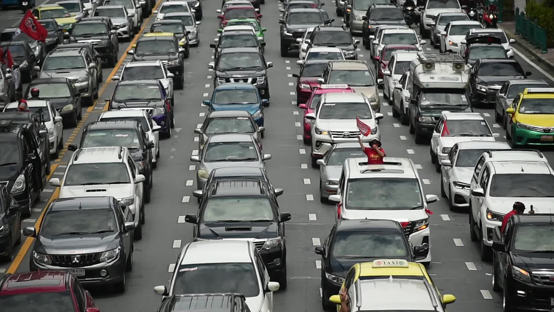 Anti-government car mob rally in Bangkok