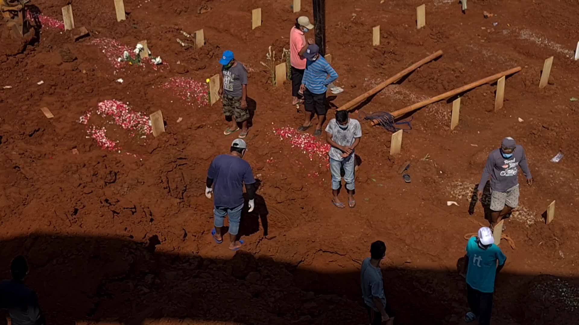 Funeral for Covid-19 victims in Indonesia