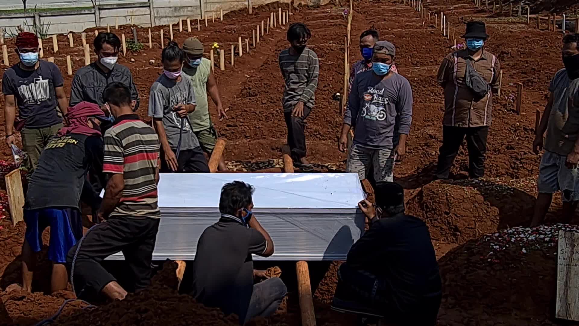 Funeral for Covid-19 victims in Indonesia
