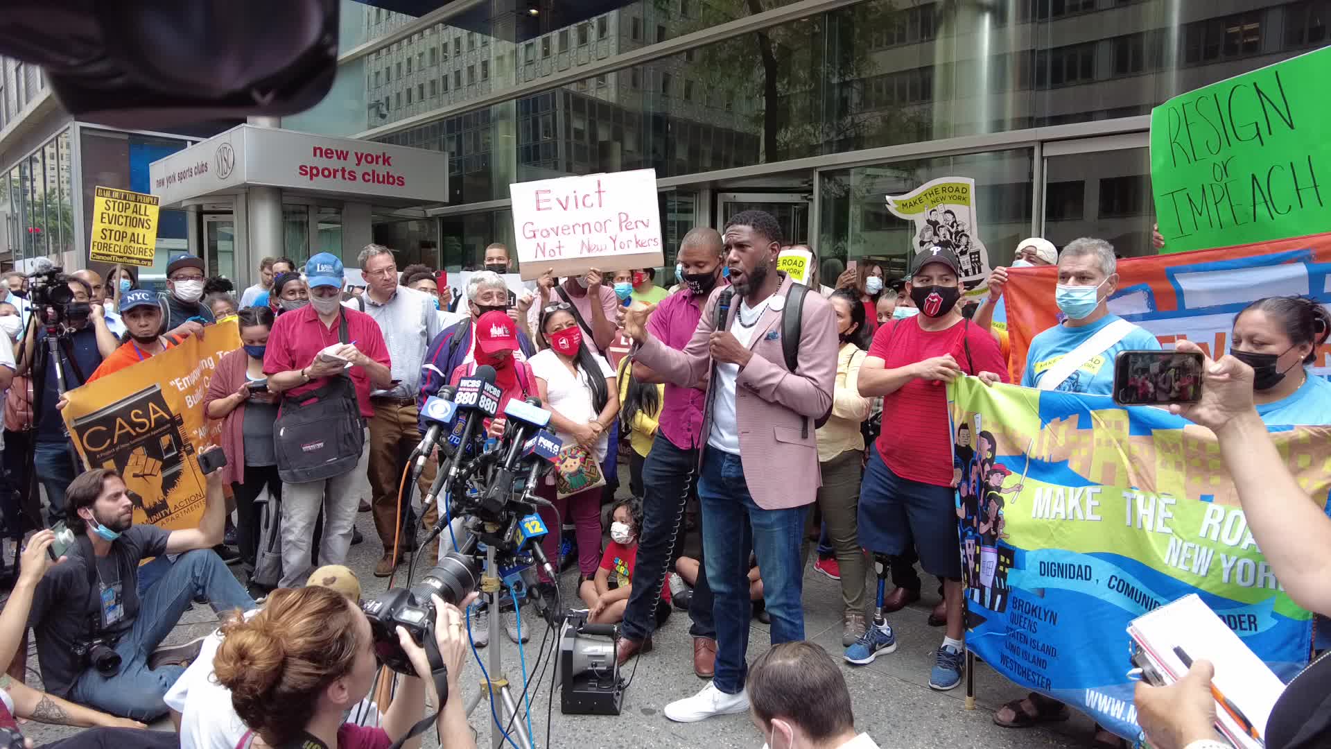 NY demonstrators call for the removal of Governor Cuomo amid sexual harassment allegations in NYC